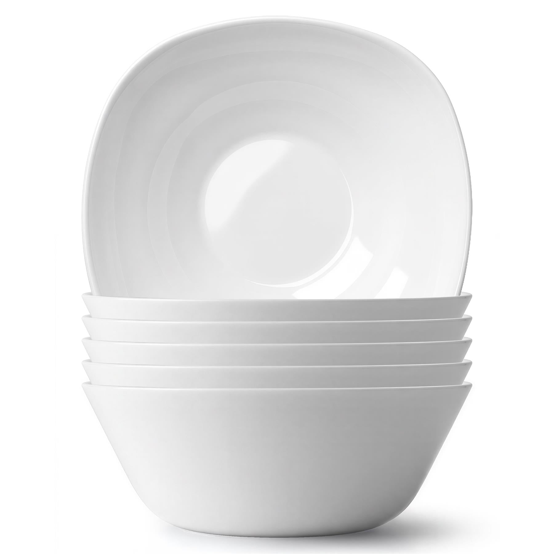 Square Opalware Pasta Bowls - 21cm - White - Pack of 6