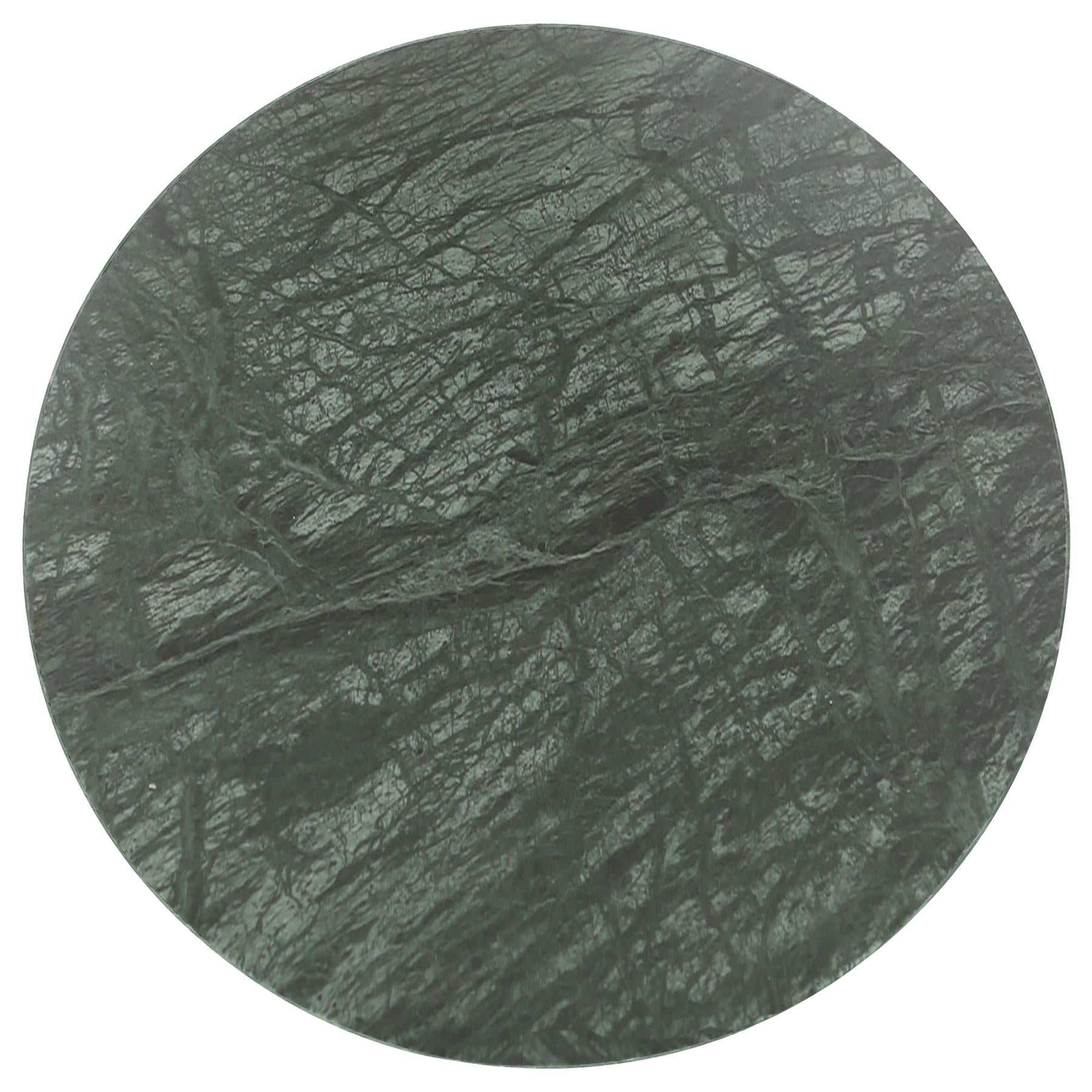 12pc Round Marble Placemats & Round Coasters Set - 30cm - Green