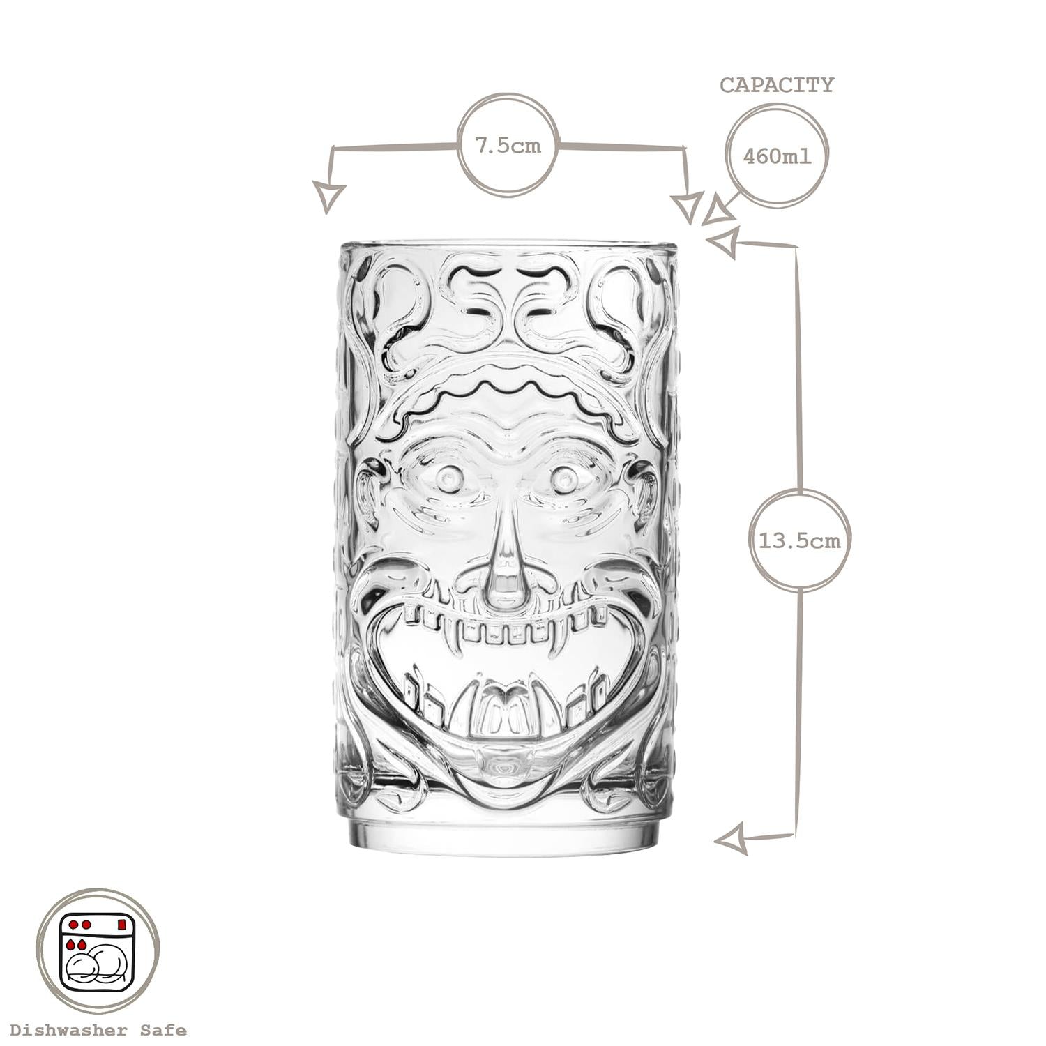 8 Piece Tiki Highball Glasses Set