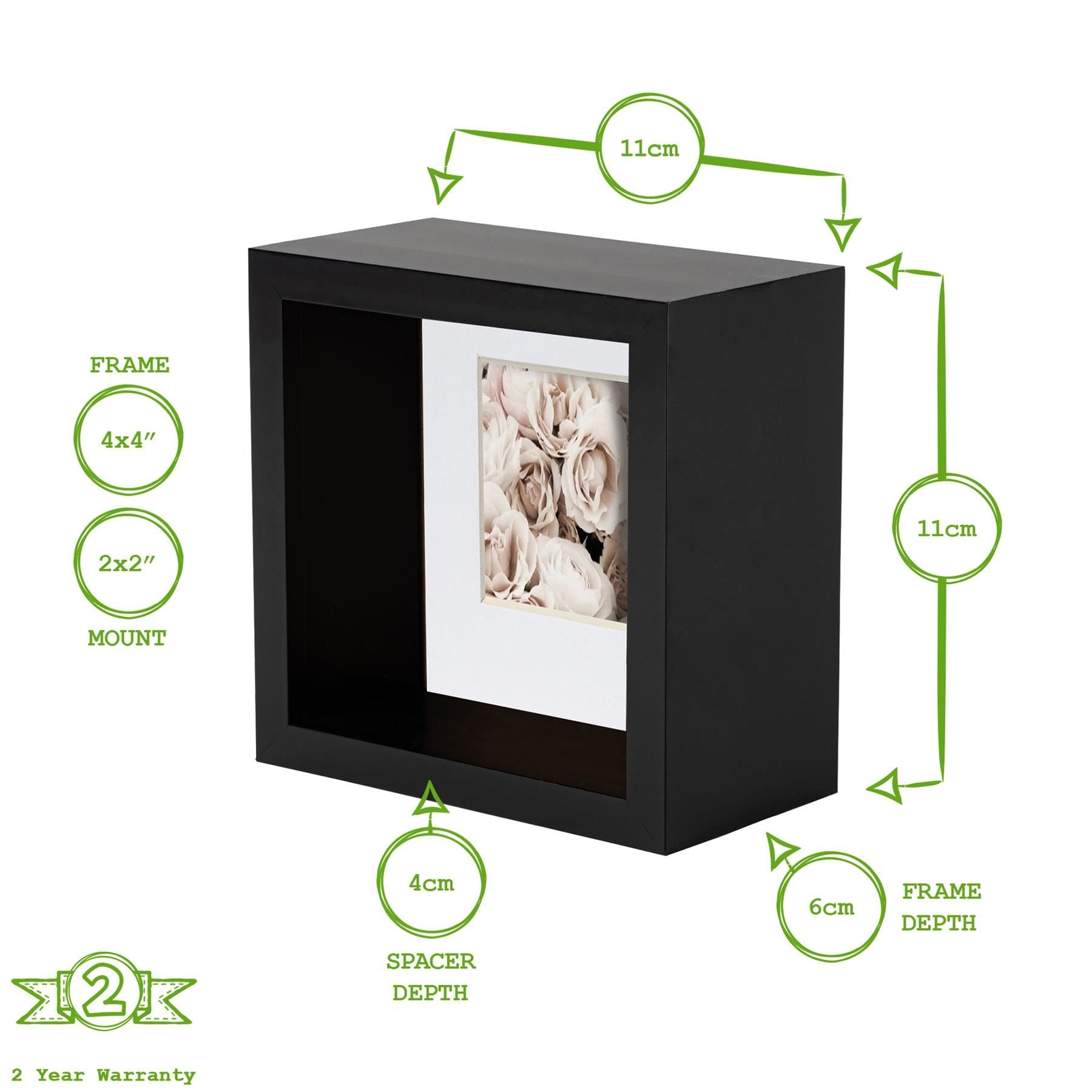 White 4" x 4" Deep Box Frame with 2" x 2" Mount - By Nicola Spring