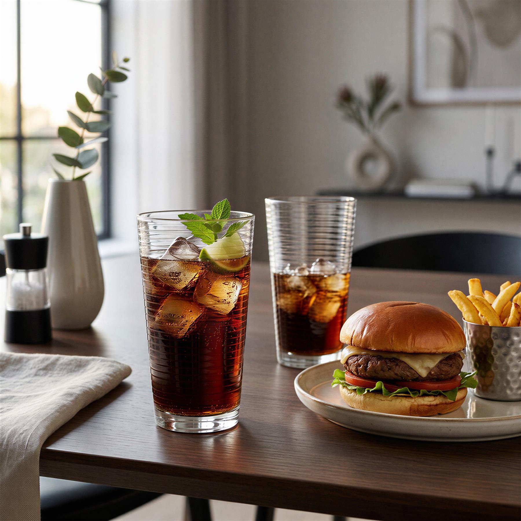 18 Piece Ribbed Glass Tumblers Set - 3 Sizes