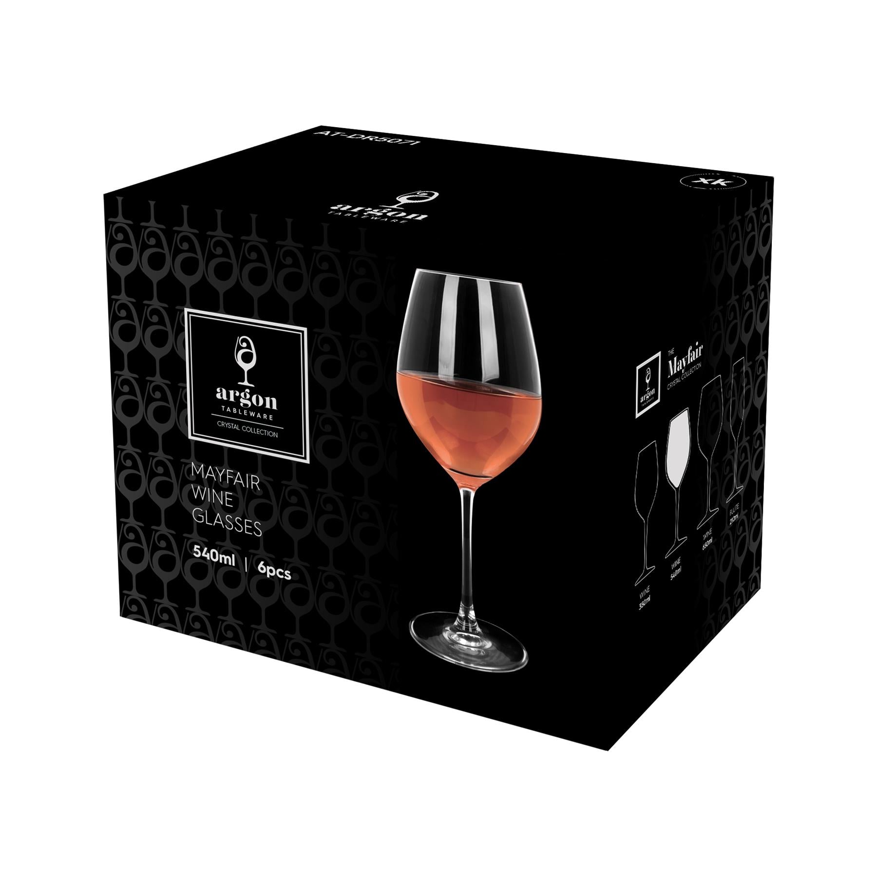 540ml Mayfair Crystal Rosé Wine Glasses - Pack of 6