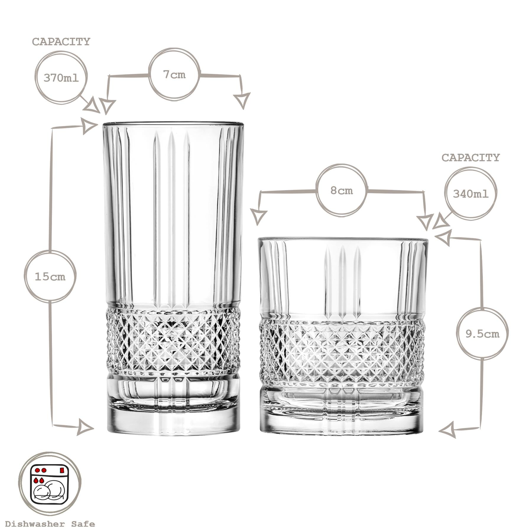 12 Piece Brillante Glassware Set