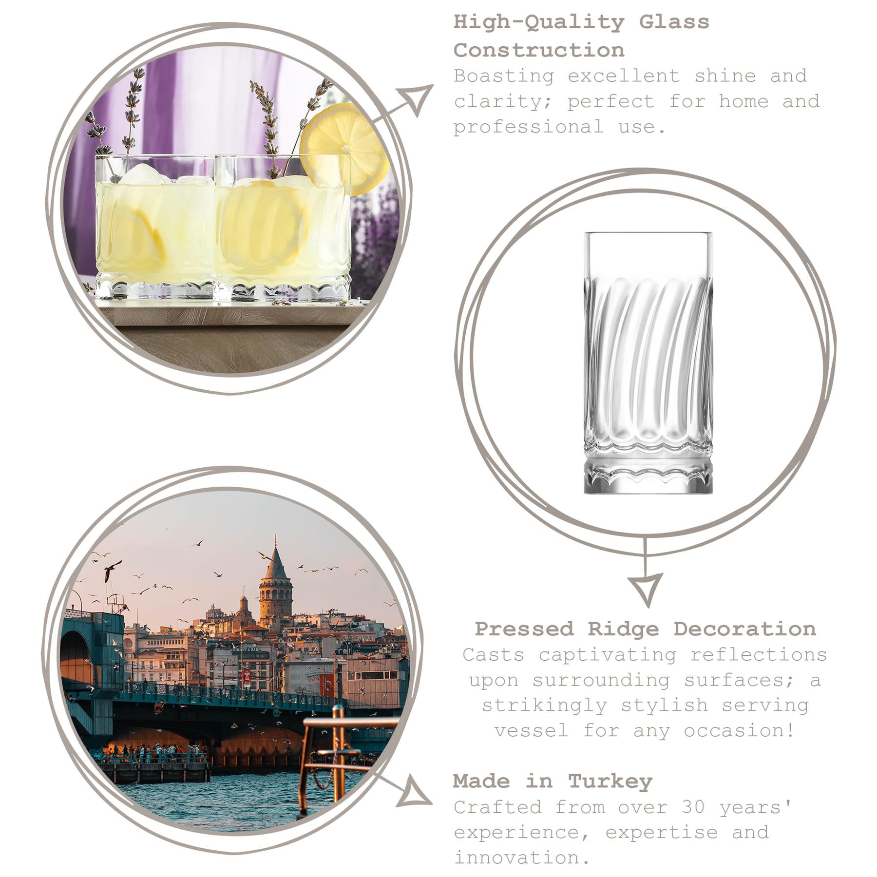 12 Piece Wave Glass Tumbler Set