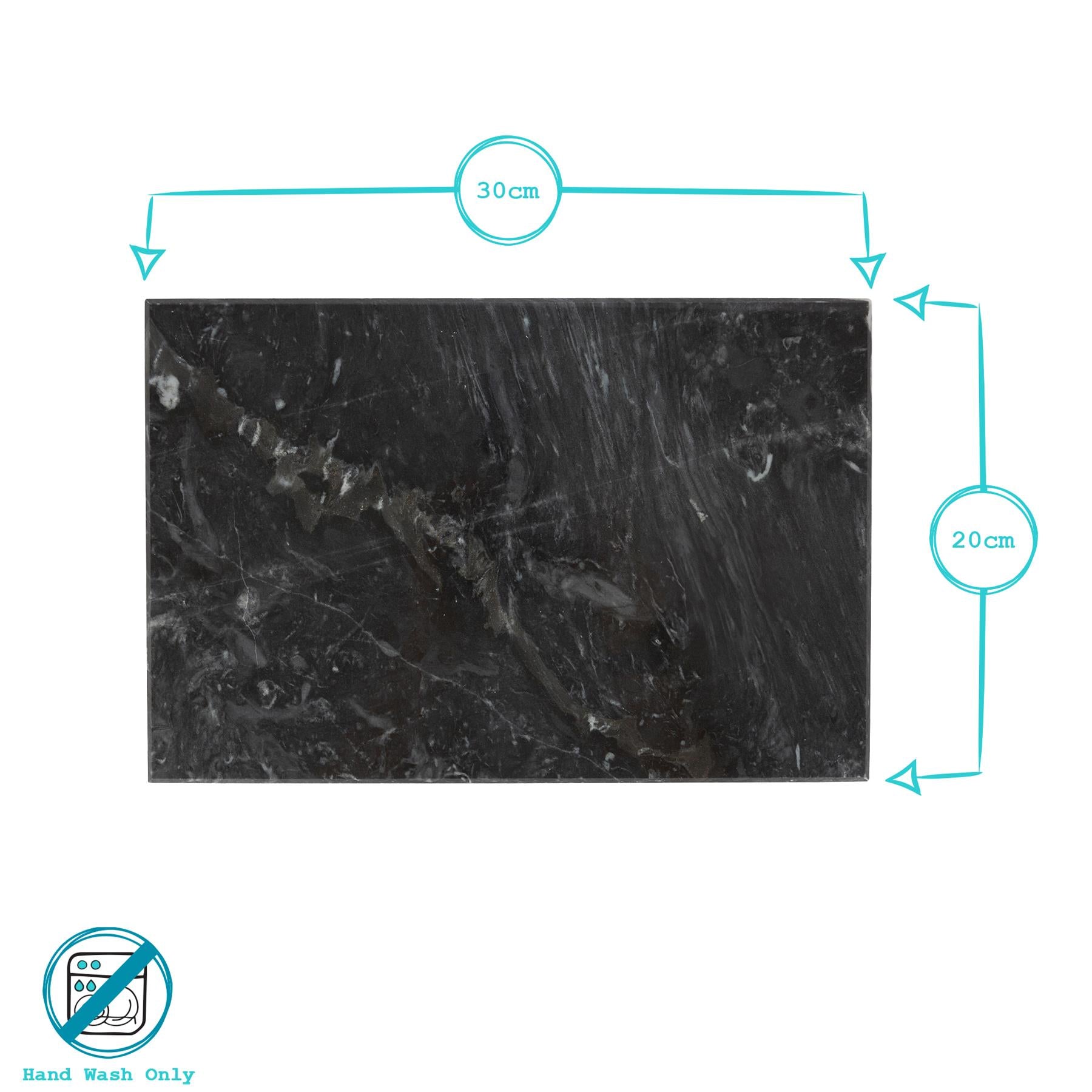 12pc Rectangle Marble Placemats & Square Coasters Set - 30cm x 20cm - Green