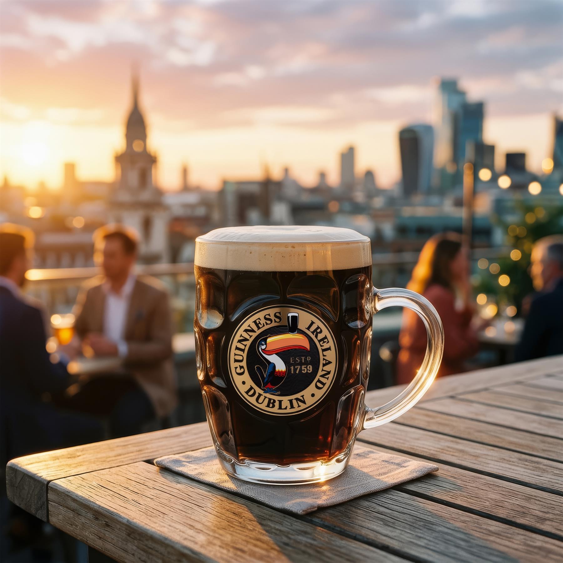 Guinness Toucan Dimpled Glass Tankard