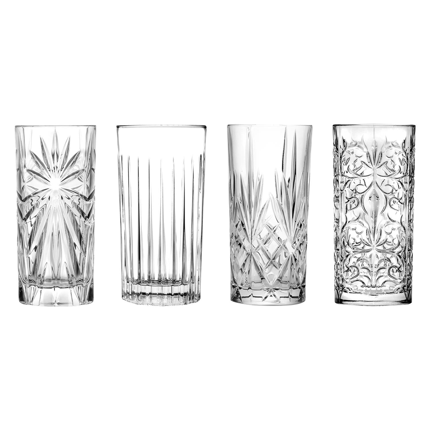 4 Piece 370ml Mixology Highball Glasses Set
