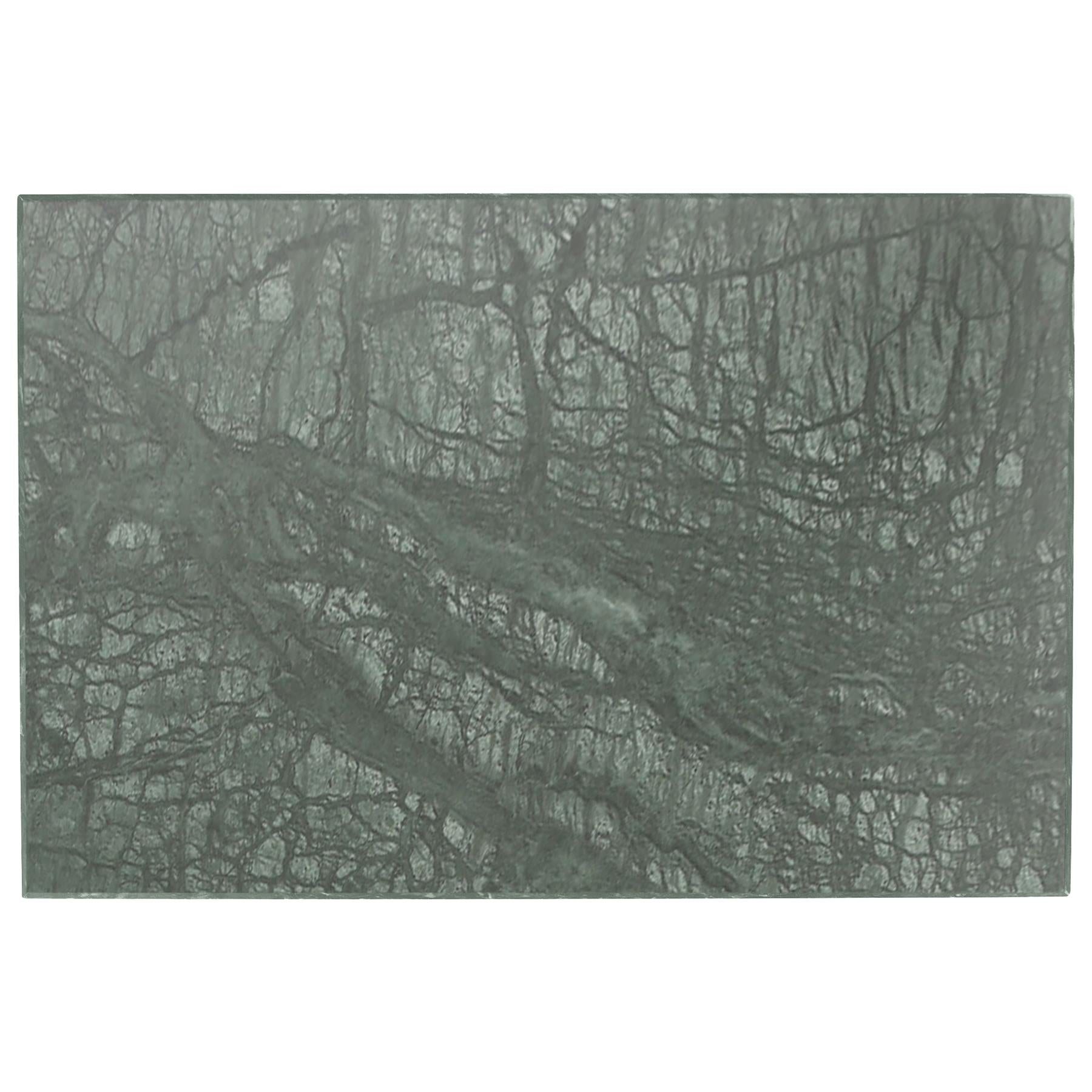 12pc Rectangle Marble Placemats & Round Coasters Set - 30cm x 20cm - Green
