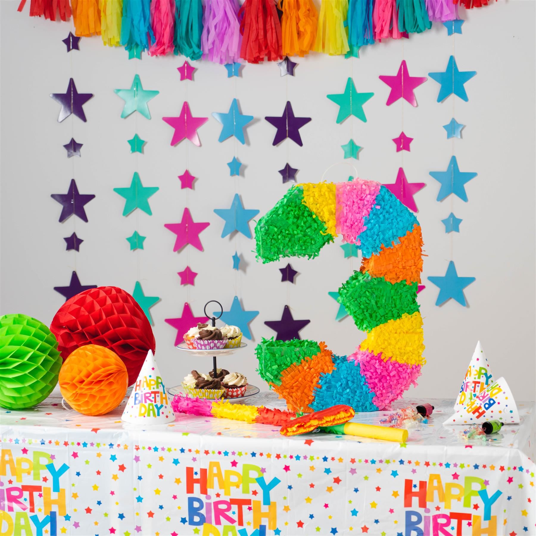 Number 3 Pop-Out Pinata with Stick & Blindfold - Multi Stick