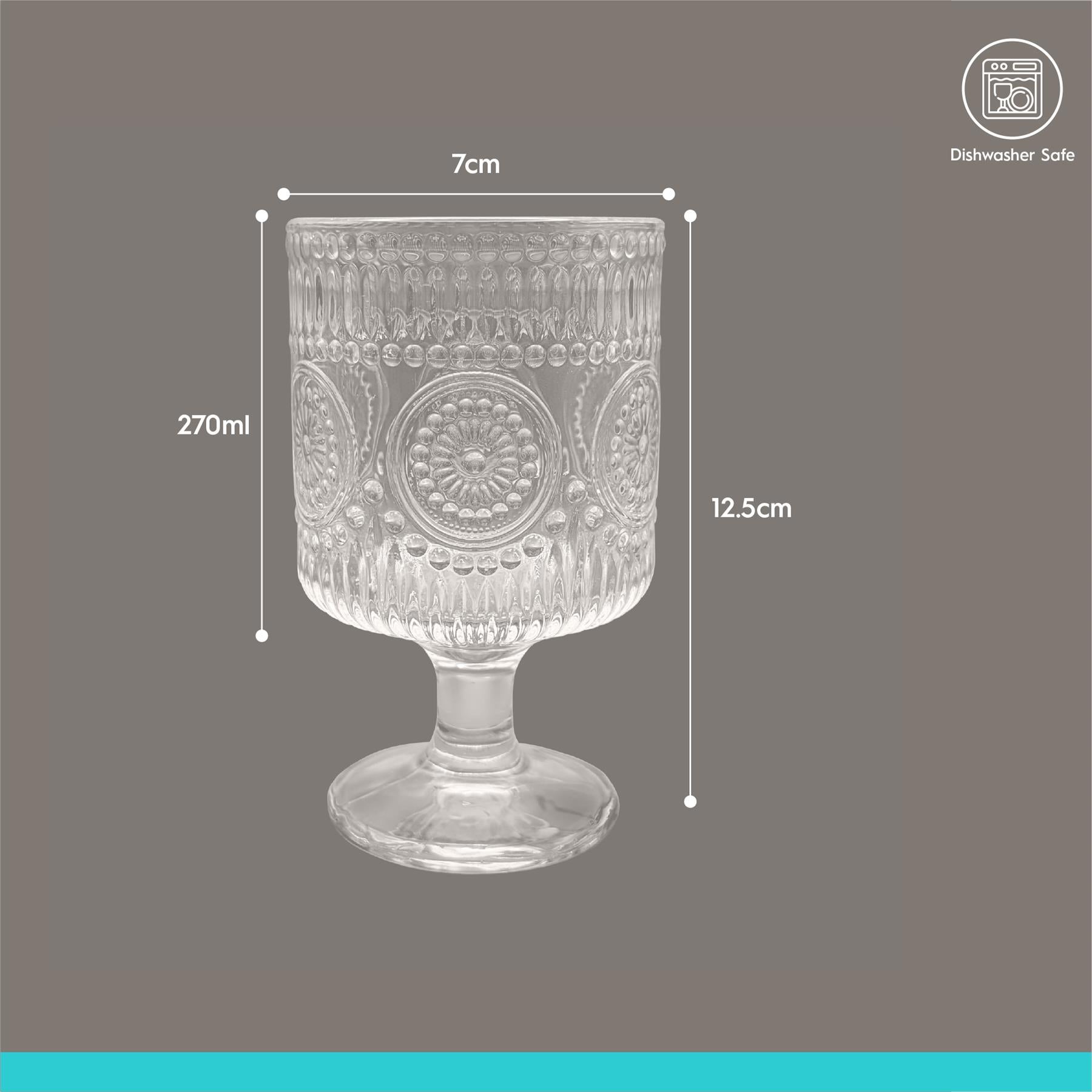 270ml Amore Ribbed Wine Glasses - Pack of 6