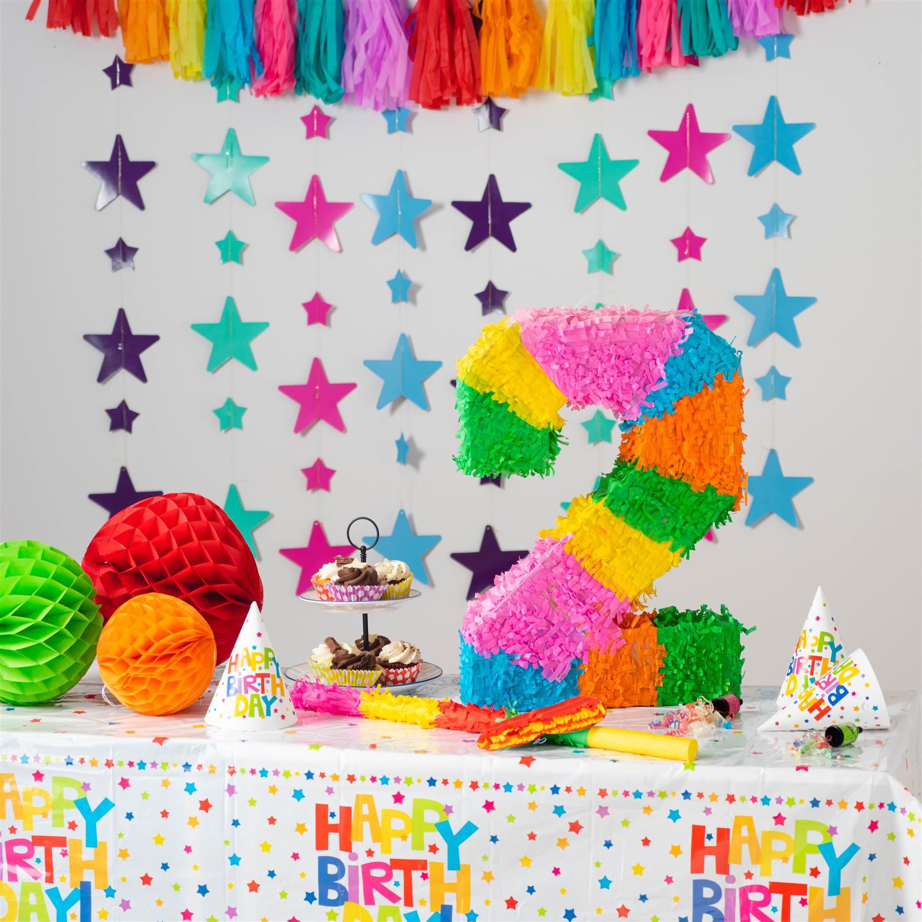 Number 2 Pop-Out Pinata with Stick & Blindfold - Multi Stick