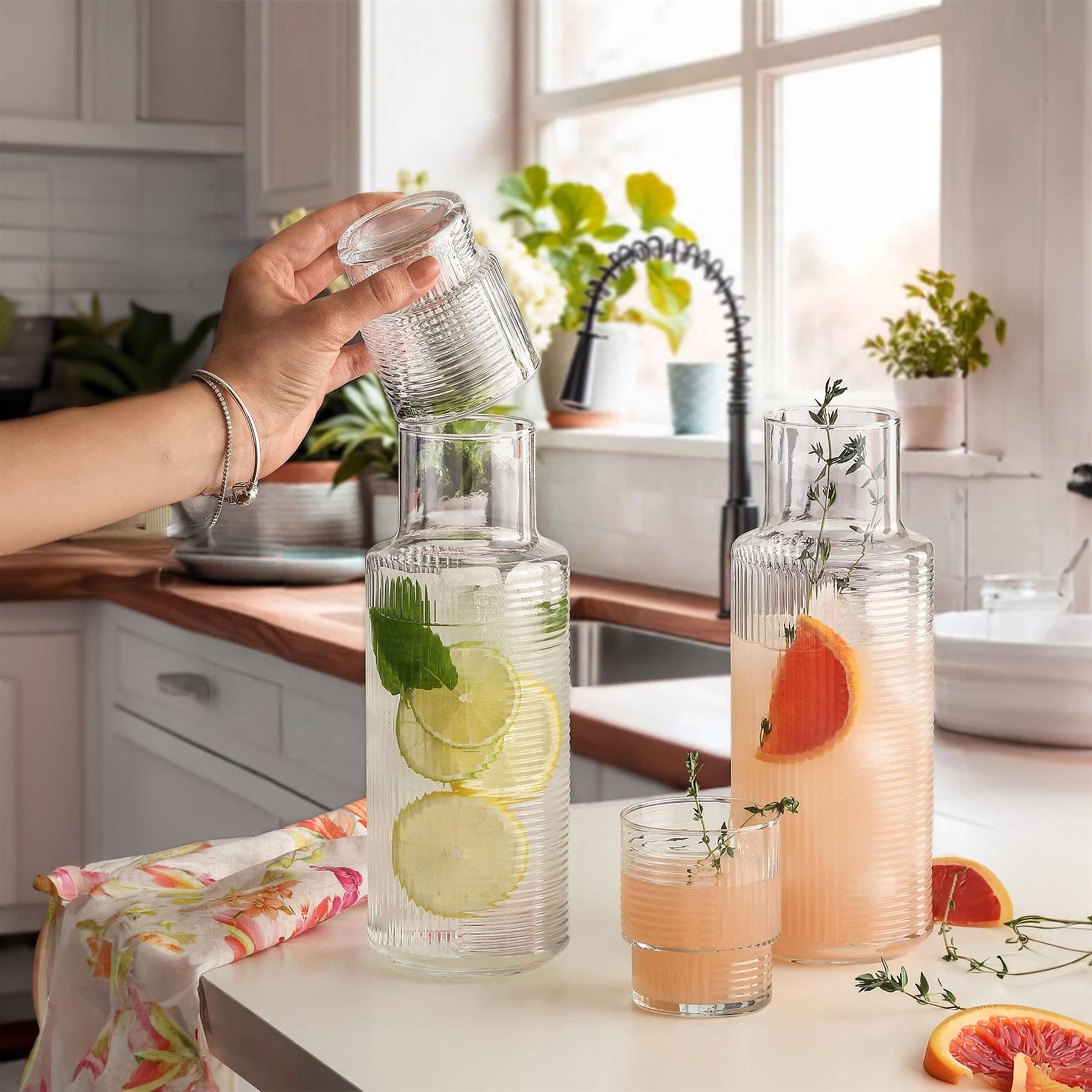 7 Piece 1.2 Litre Helen Glass Carafe & Tumblers Set