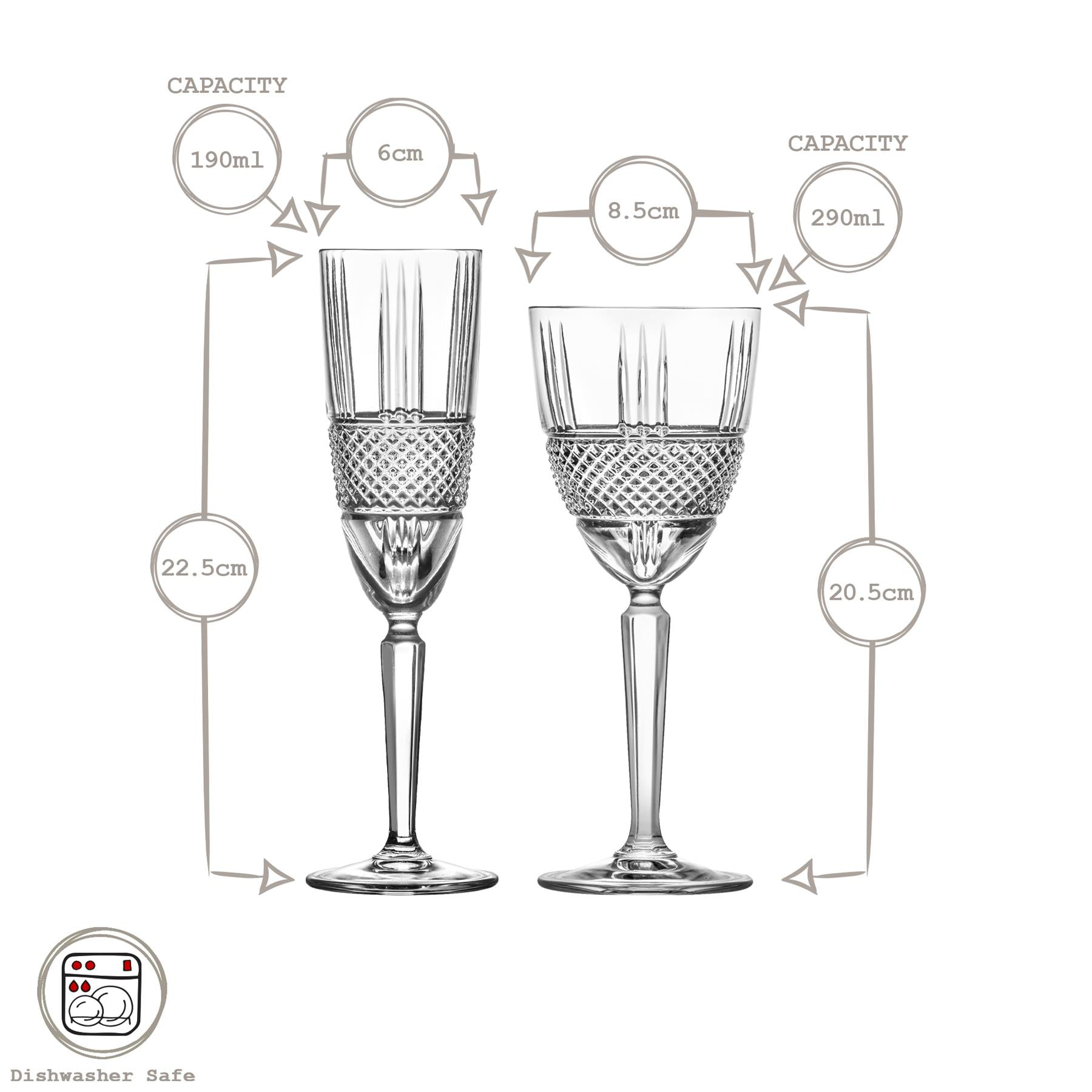 12 Piece Brillante Glass Stemware Set