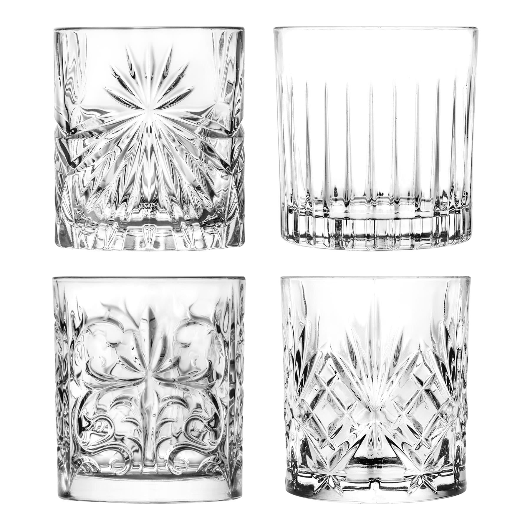 4 Piece 340ml Mixology DOF Whisky Glasses Set