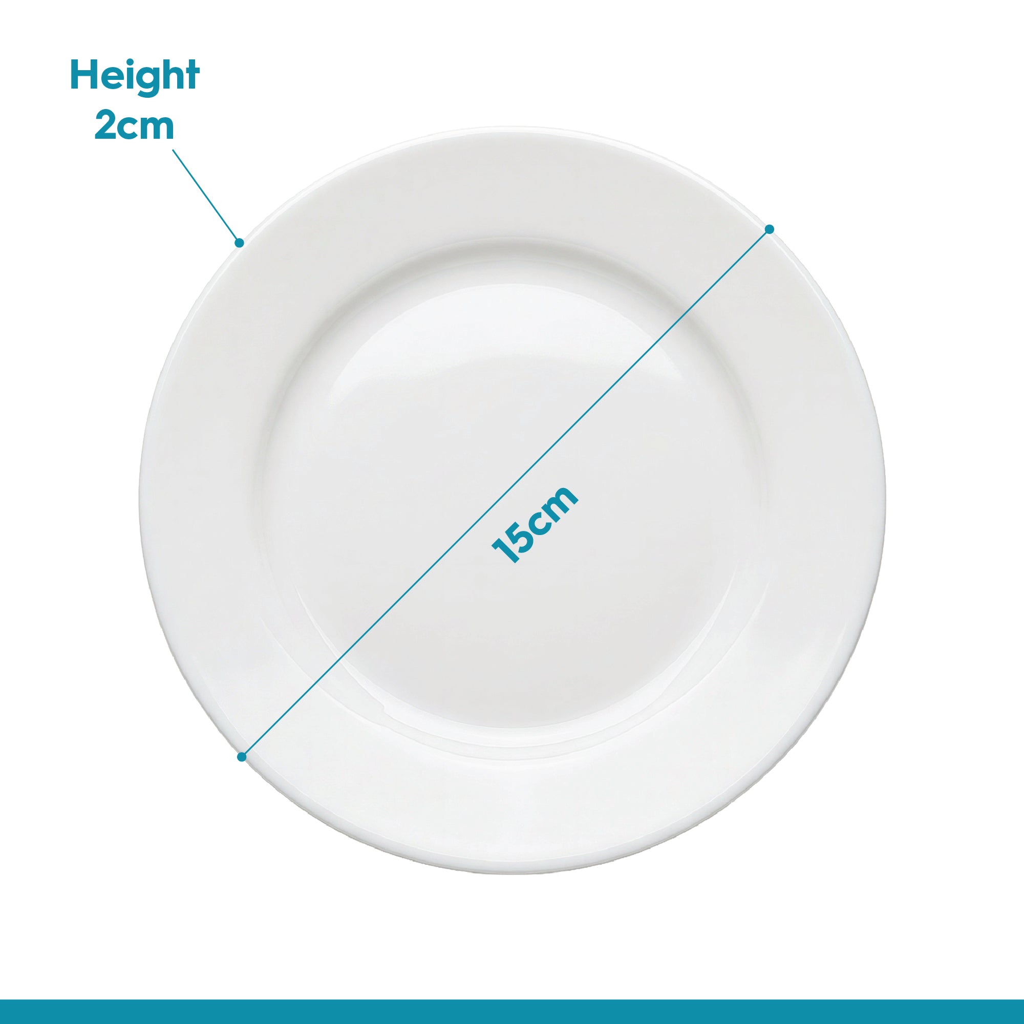Round Opalware Side Plates - 15cm - White - Pack of 6