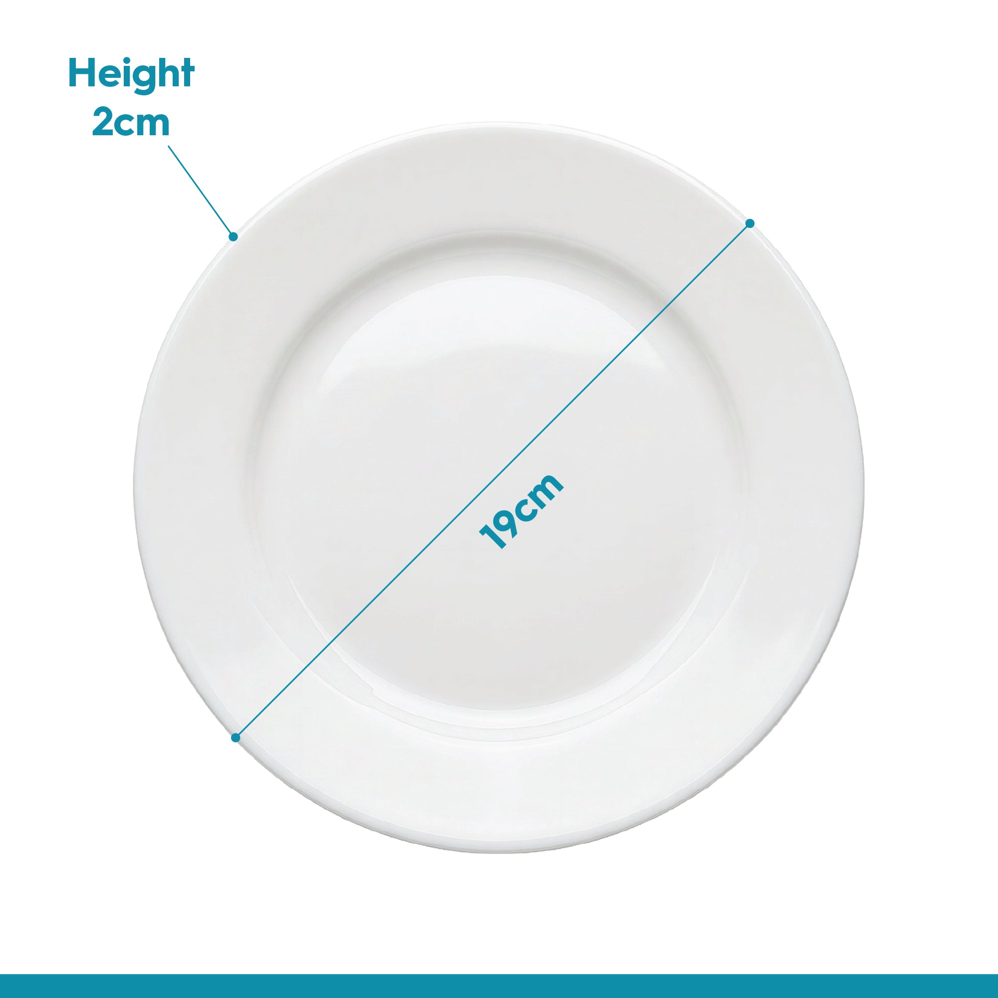 Round Opalware Dessert Plates - 19cm - White - Pack of 6