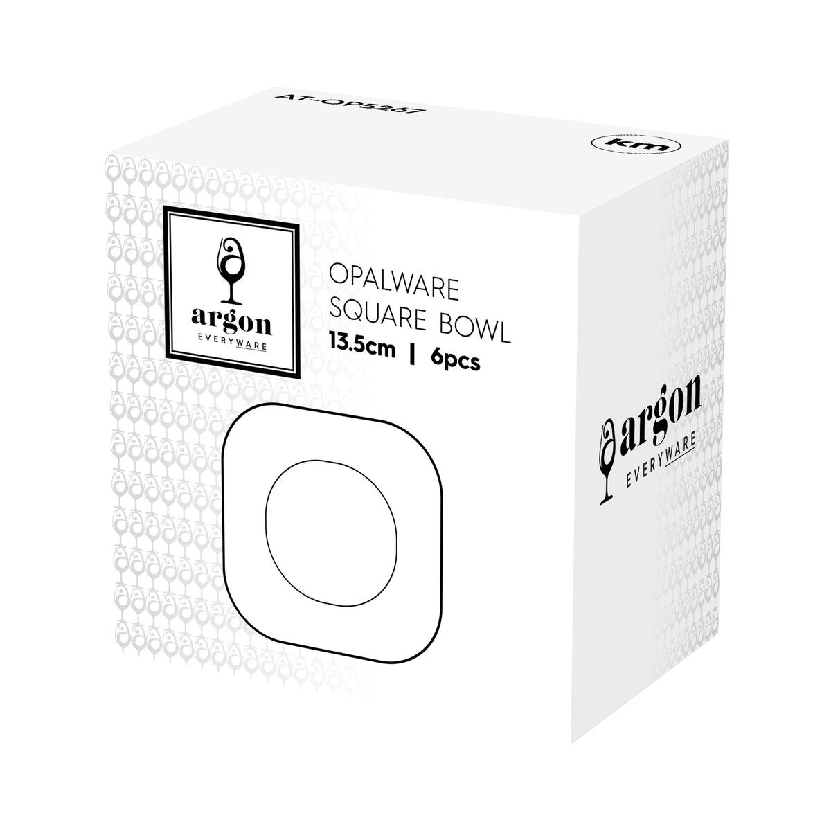 Square Opalware Snack Bowls - 13.5cm - White - Pack of Six