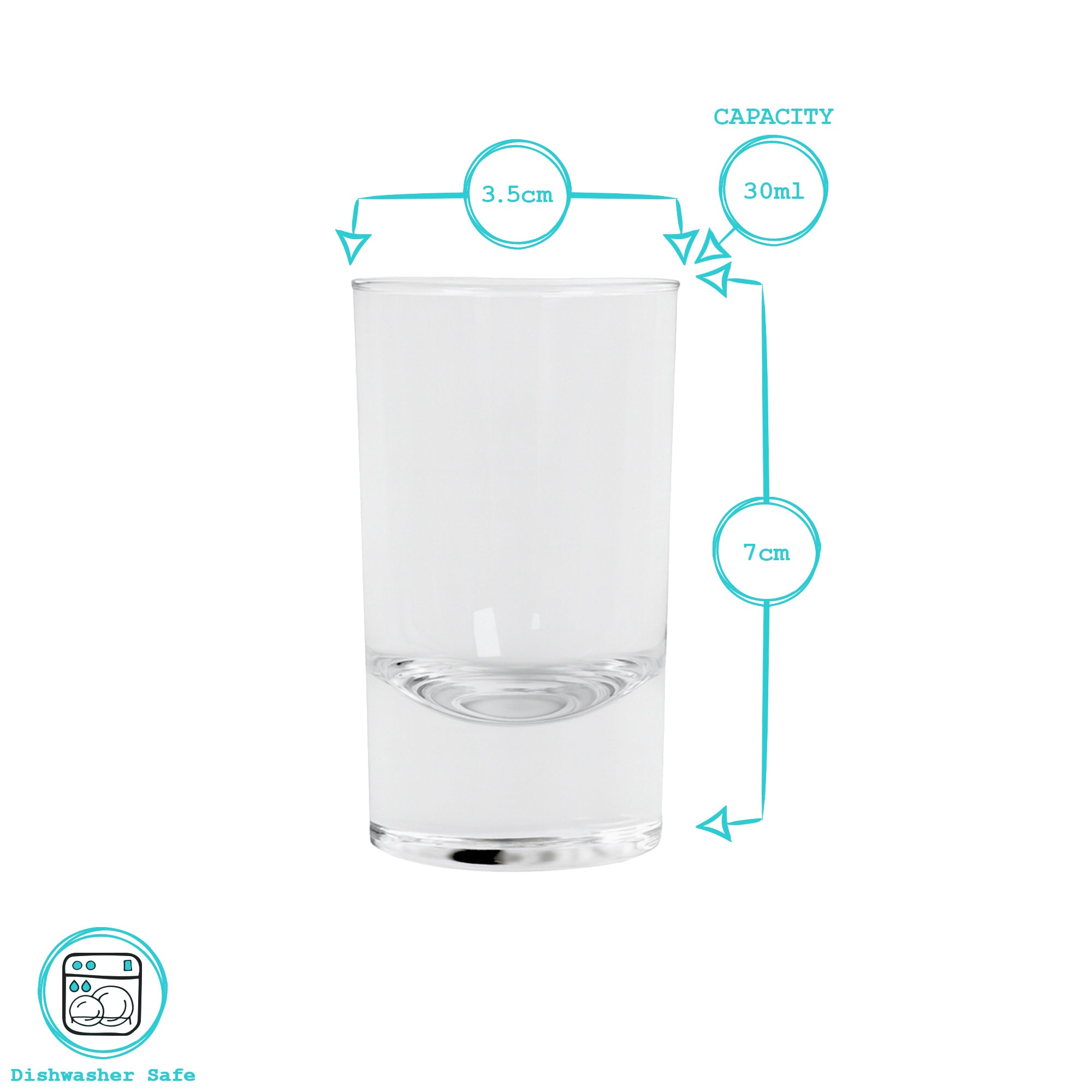 30ml Tall Shot Glasses - Pack of 12