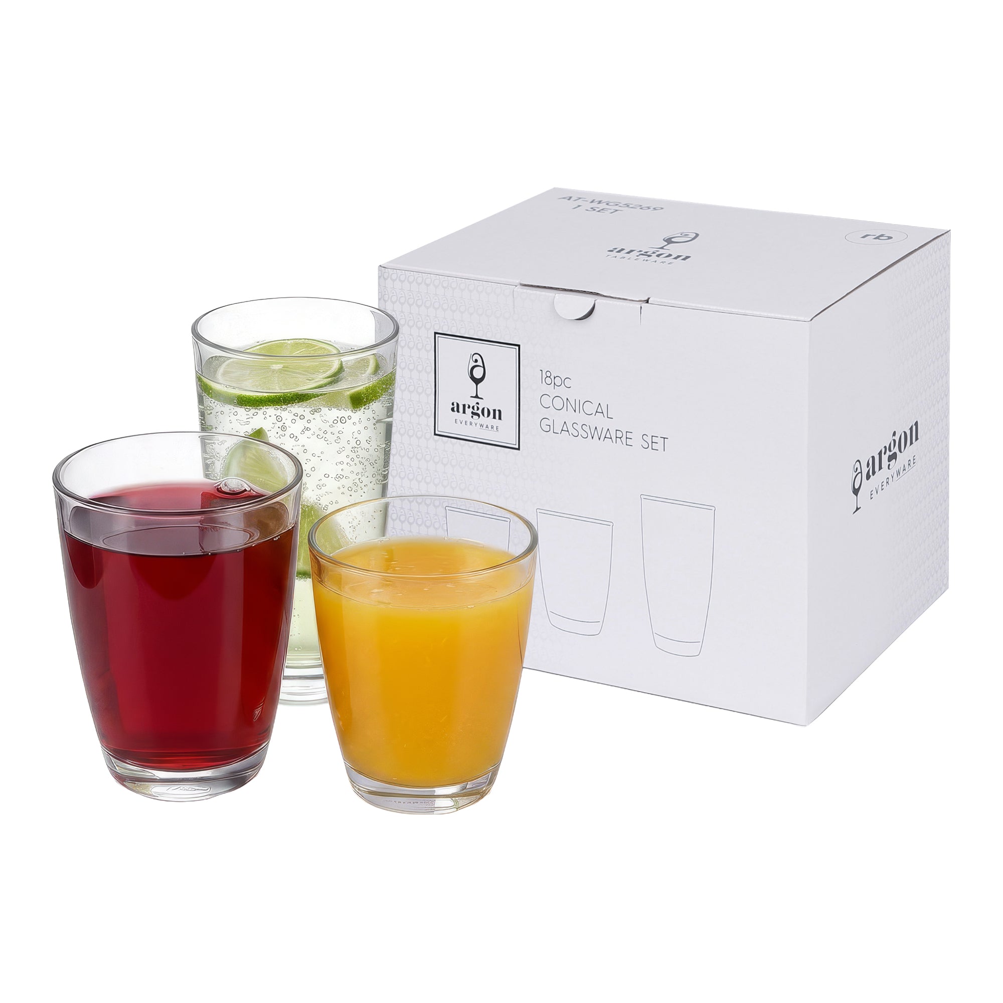 Conical Glass Tumblers