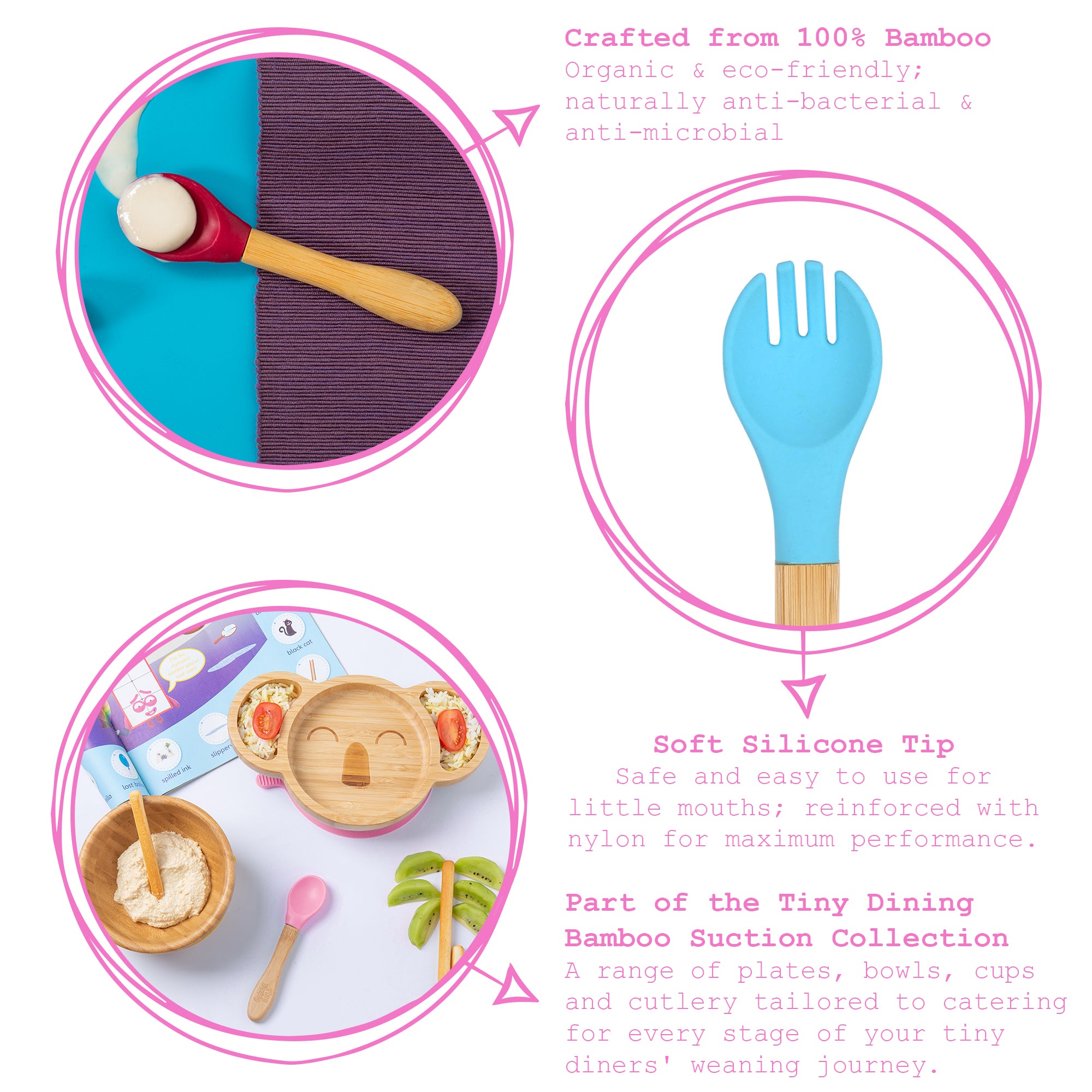 2pc Bamboo Baby Weaning Fork & Spoon Set
