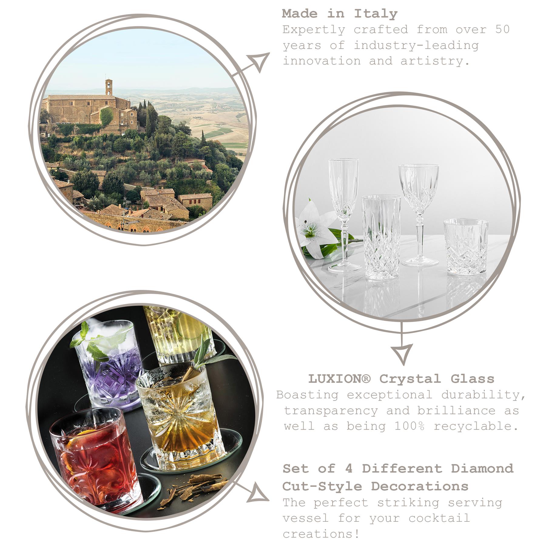 4 Piece 340ml Mixology DOF Whisky Glasses Set