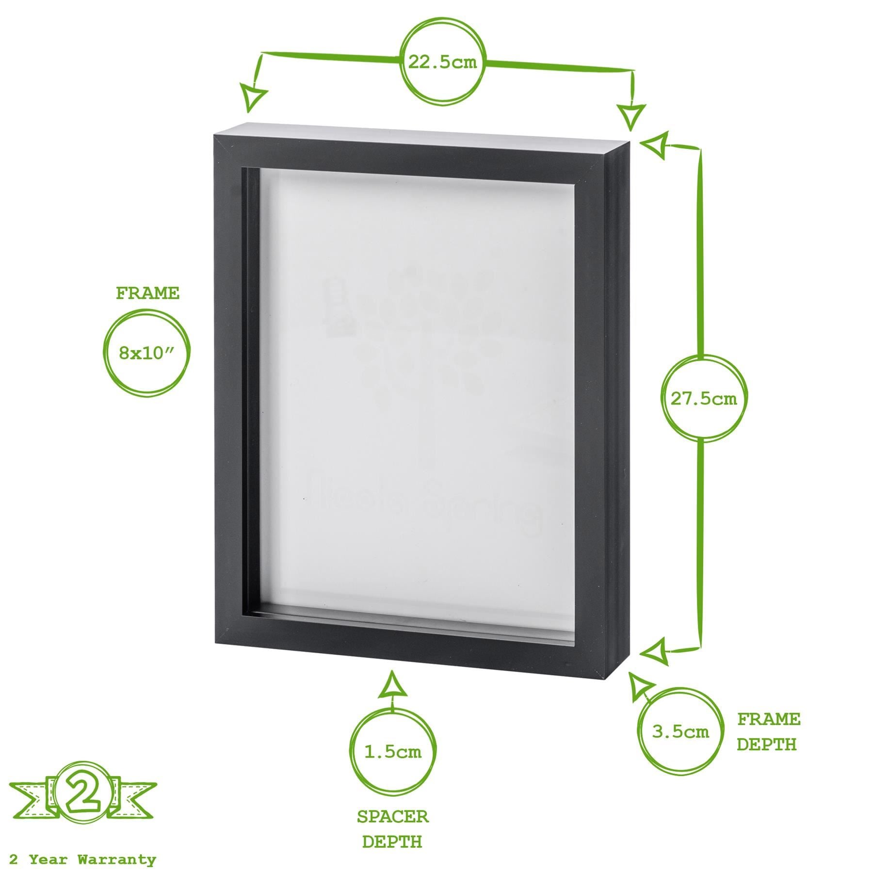 White 8" x 10" Box Frame with White Spacer