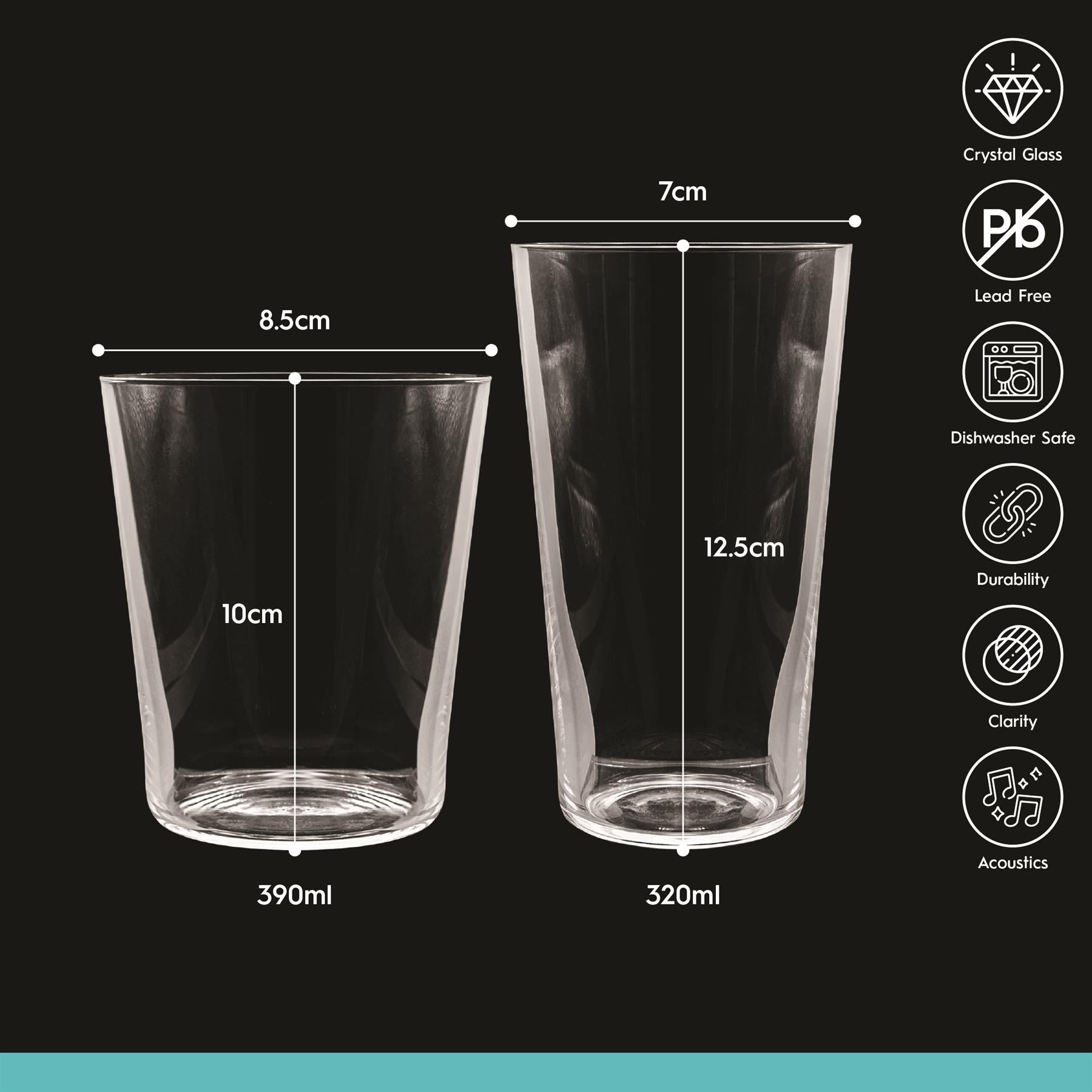 12 Piece Hoxton Crystal Tumbler Set