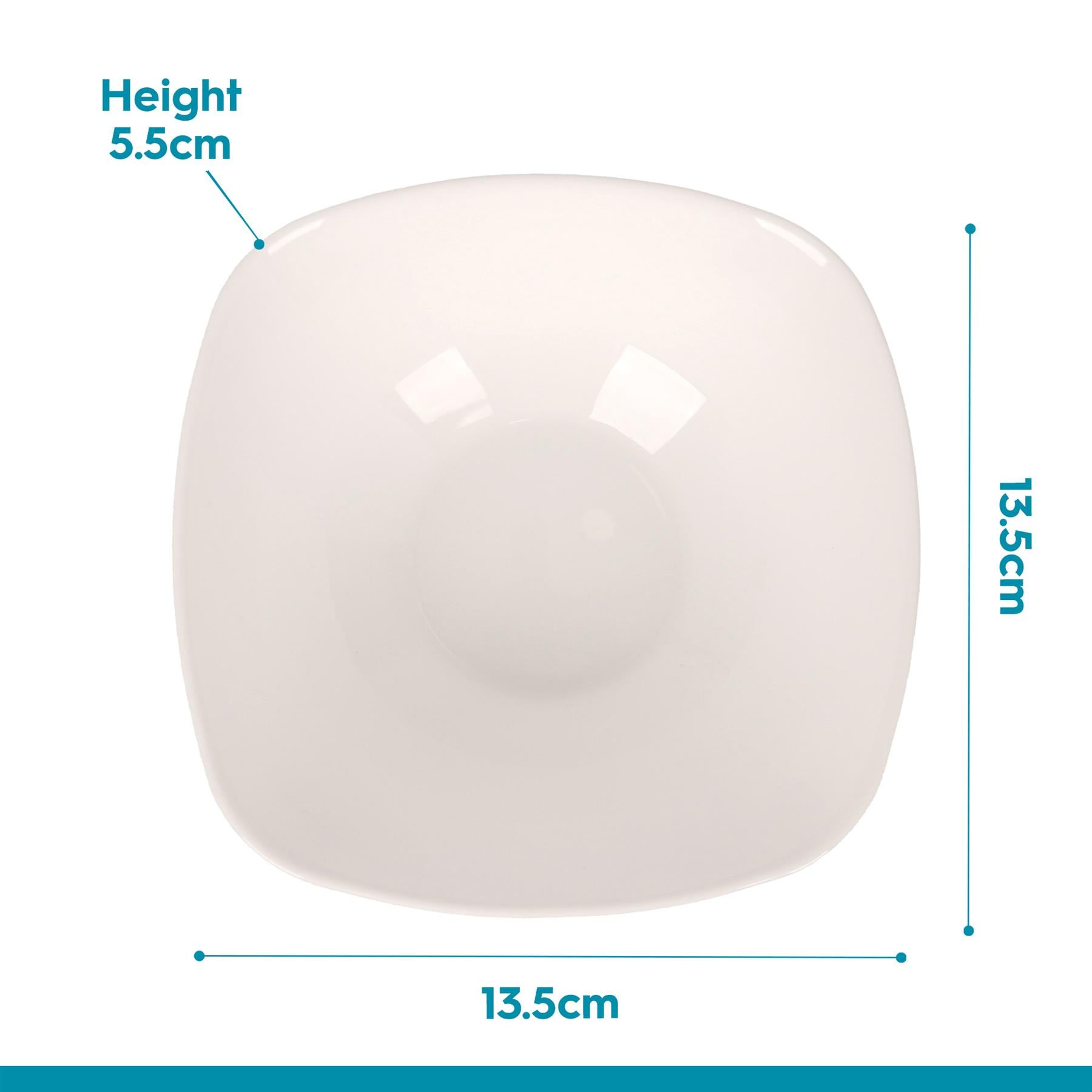 Square Opalware Snack Bowls - 13.5cm - White - Pack of 6
