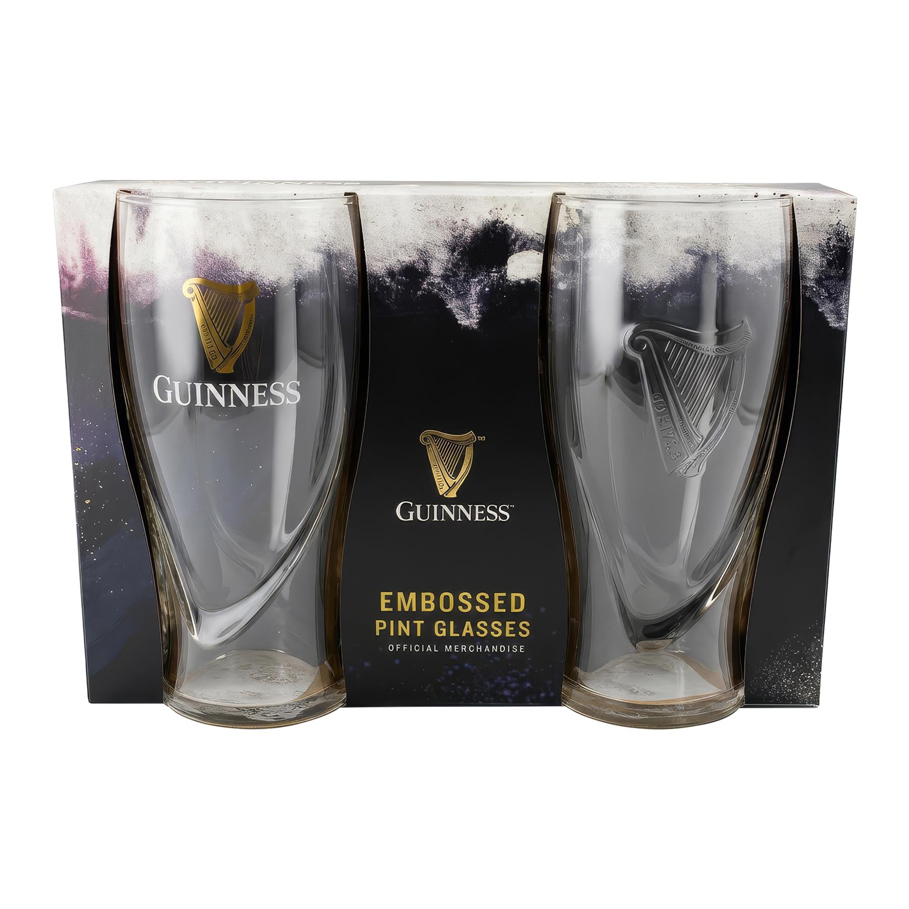 Guinness 2 Piece Embossed Pint Glass Set