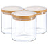 550ml Wooden Lid Storage Jars - Pack of 3 - By Argon Tableware