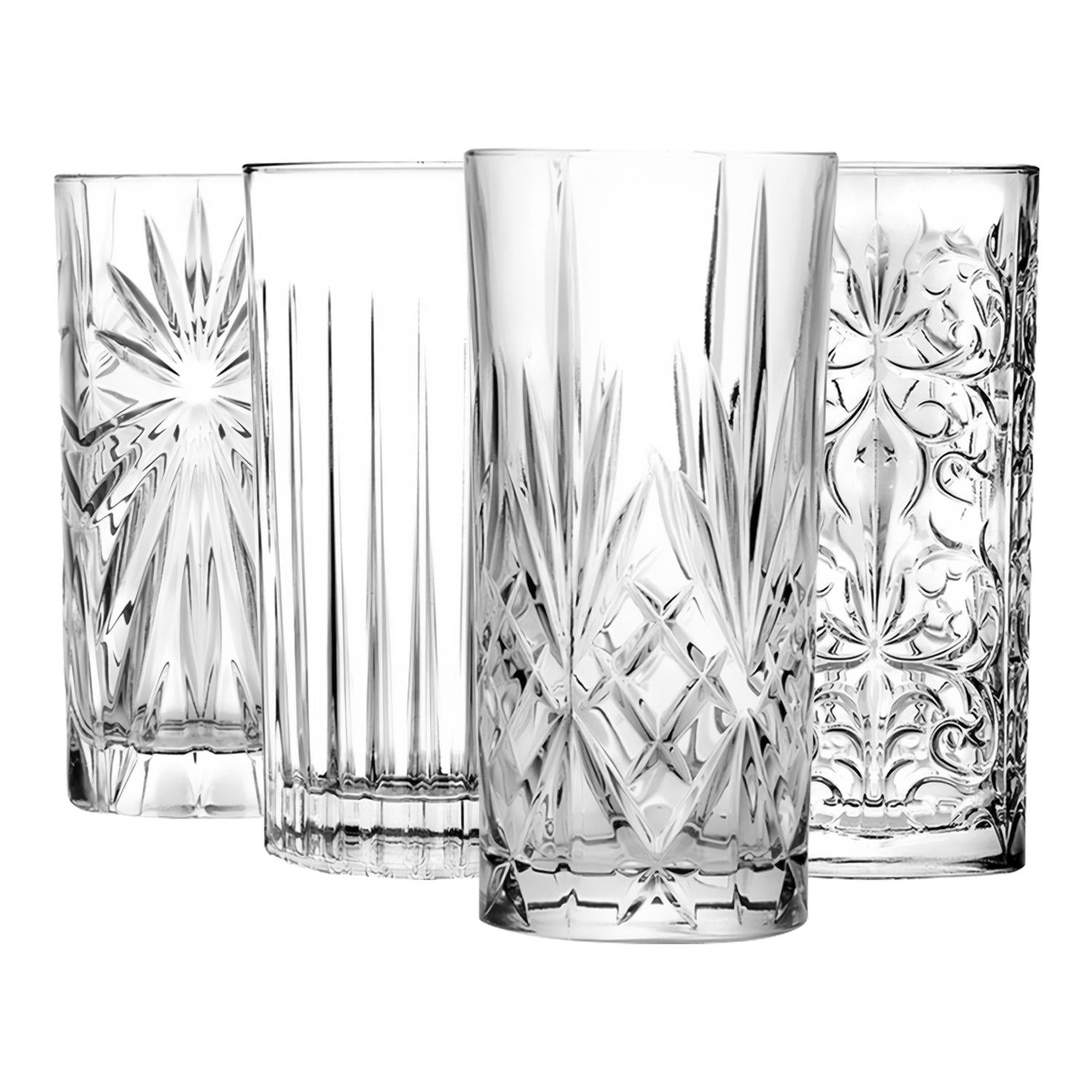 4 Piece 370ml Mixology Highball Glasses Set