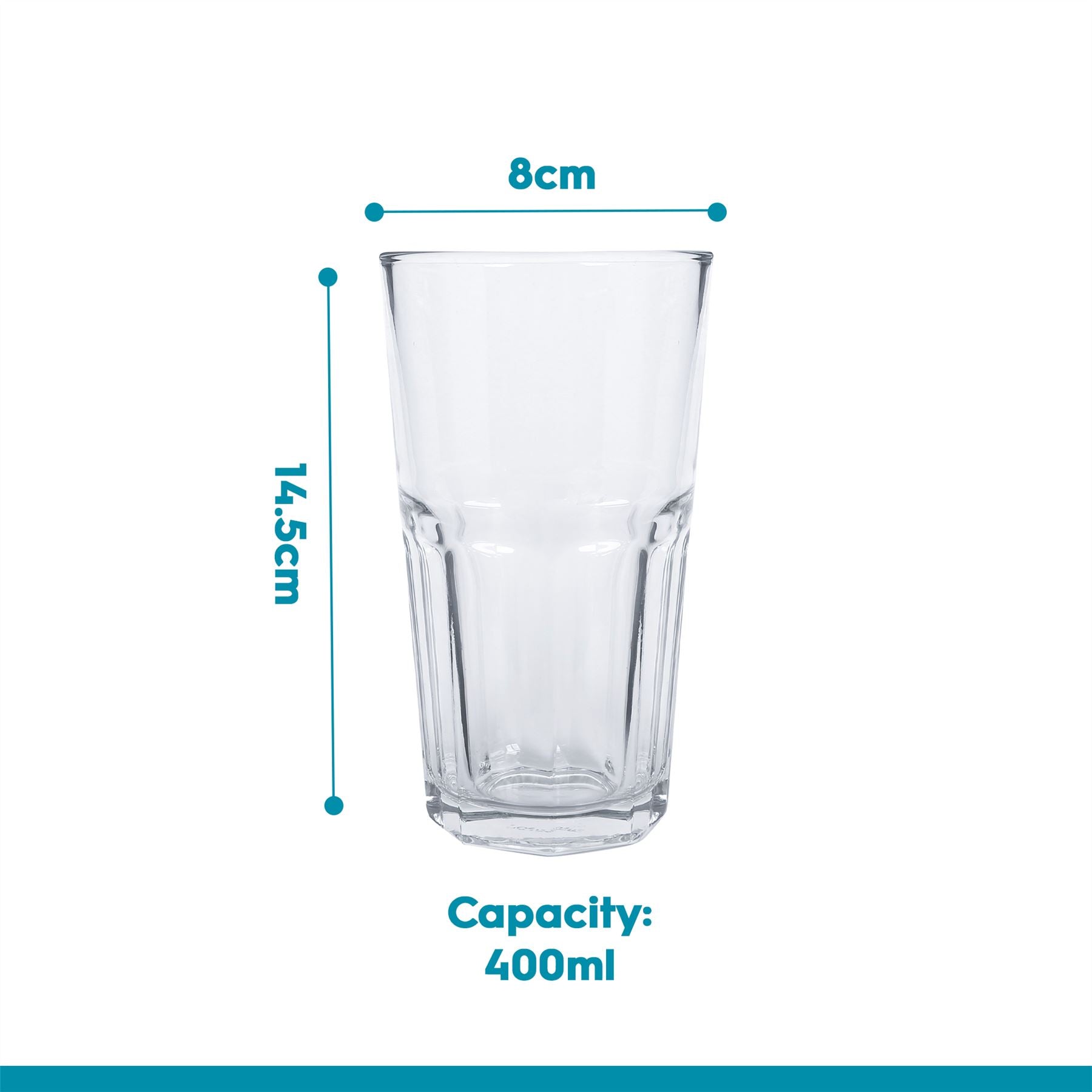 400ml Panelled Highball Glasses - Pack of 6