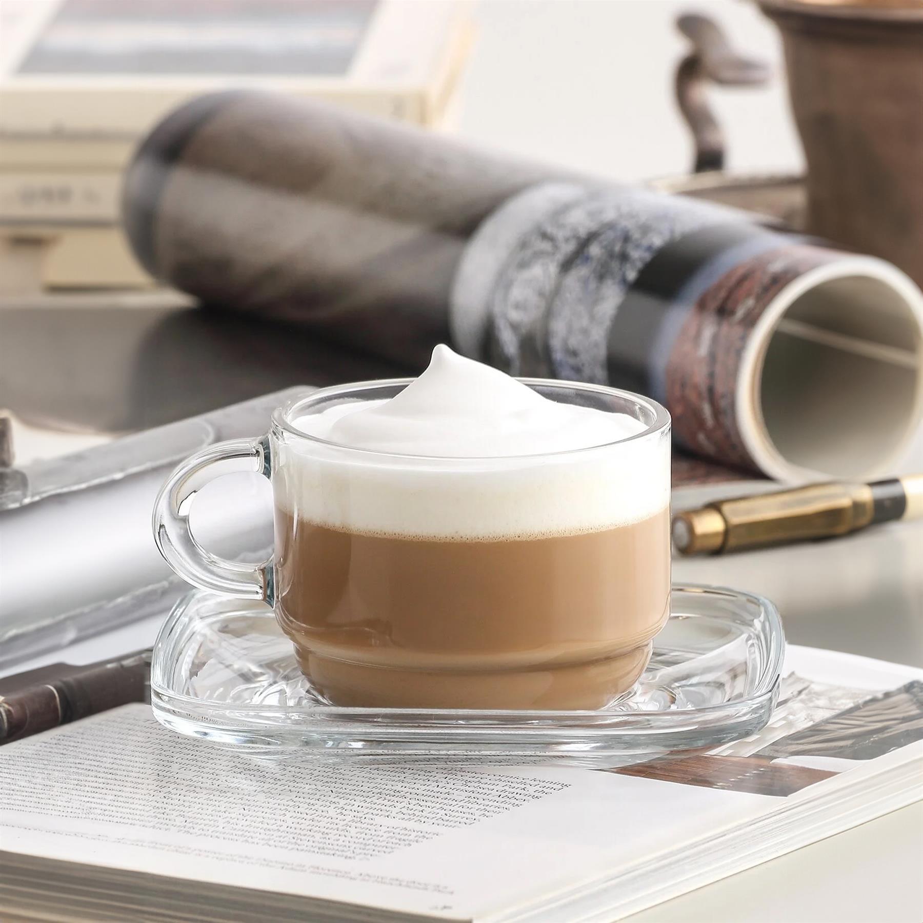 270ml Cozy Stacking Glass Coffee Cups - Pack of 6