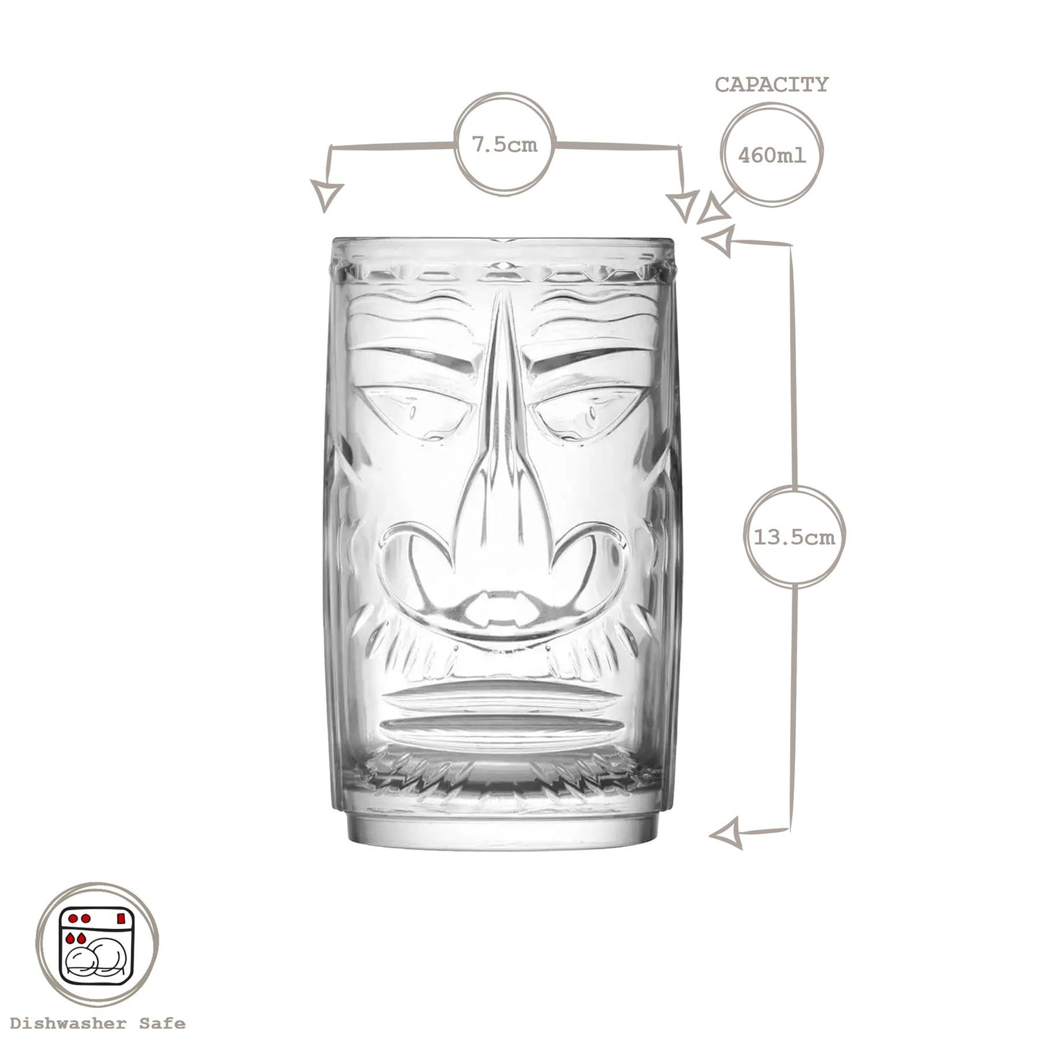 8 Piece Tiki Highball Glasses Set