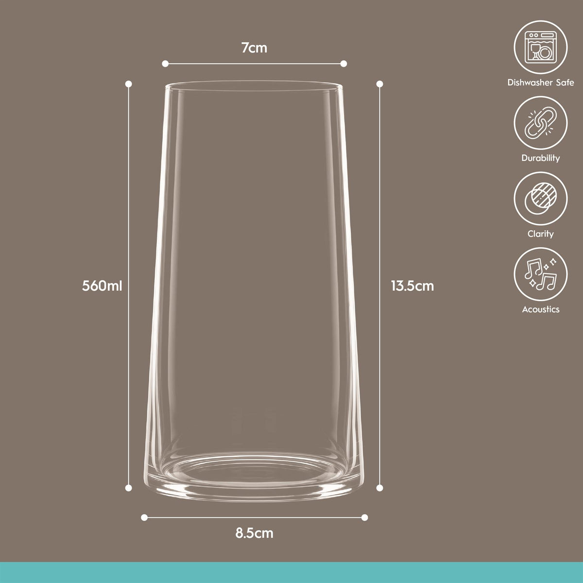 560ml Hampstead Highball Glasses - Pack of 6