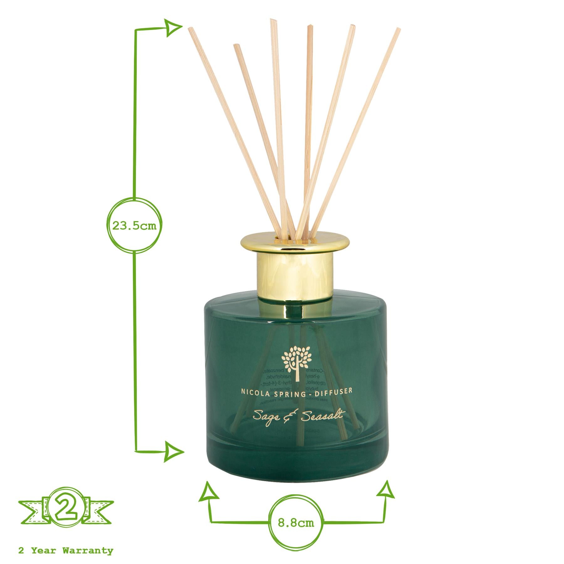 200ml Sage & Seasalt Scented Reed Diffuser