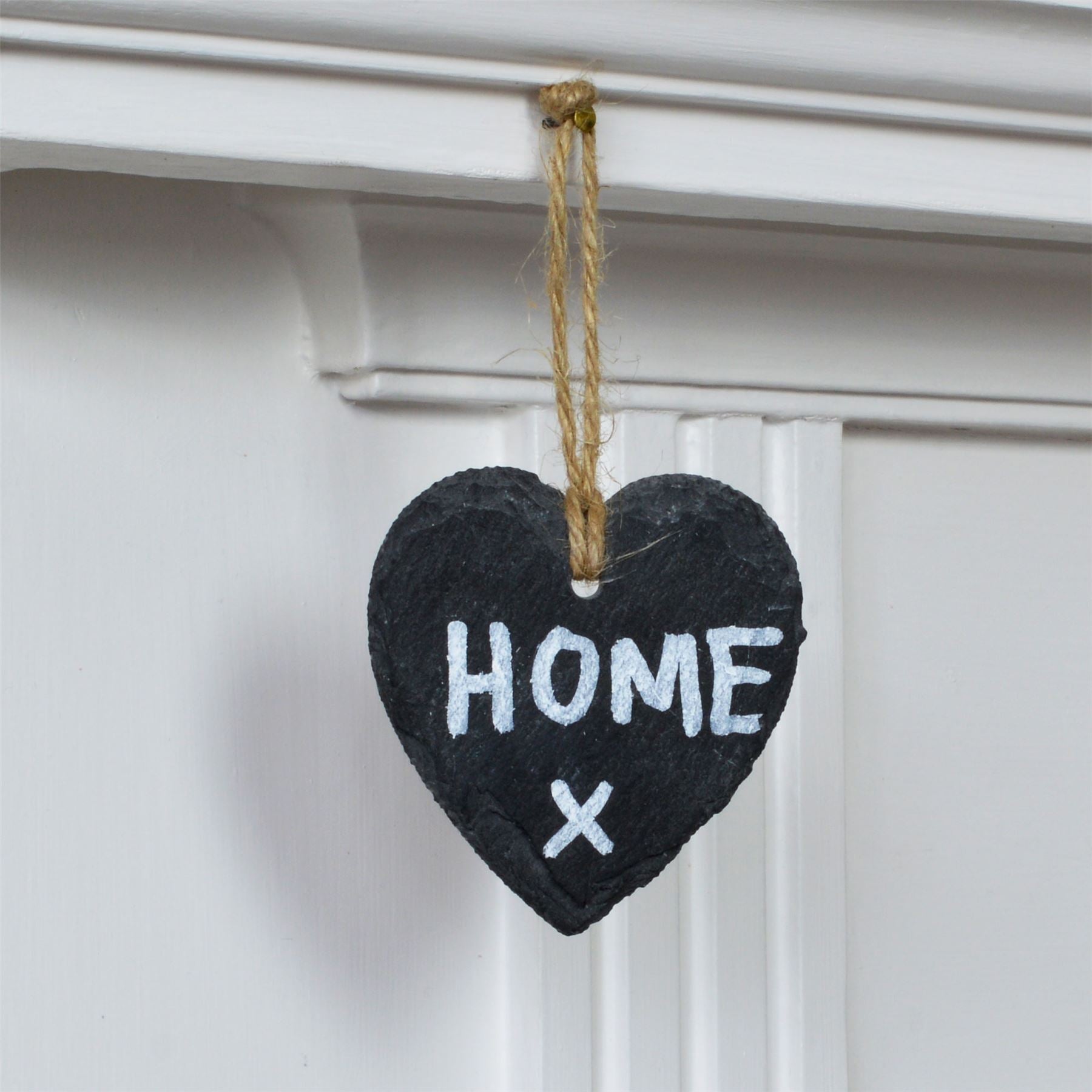 7cm x 5.5cm Slate Heart Hanging Tags - Pack of Six