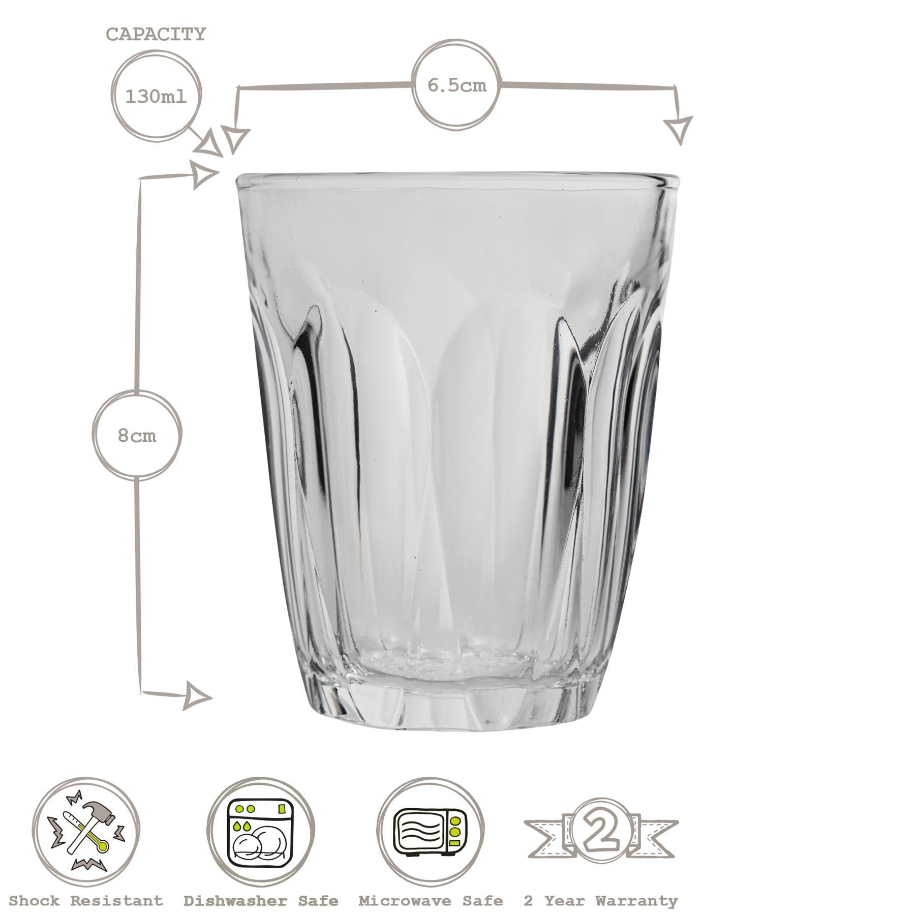 130ml Provence Tumbler Glasses - Pack of Six