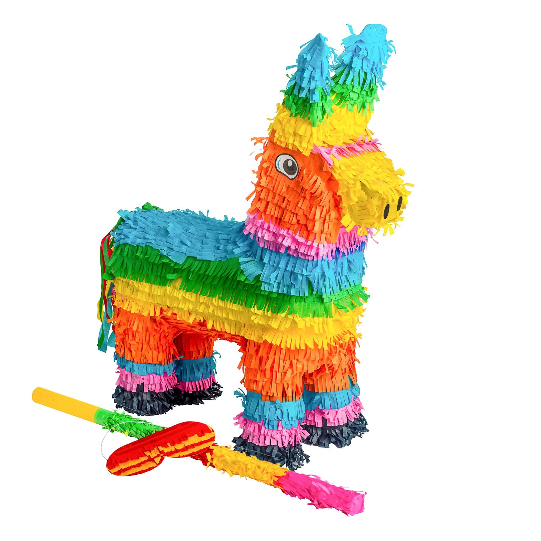 Donkey Pinata with Stick & Blindfold - By Fax Potato