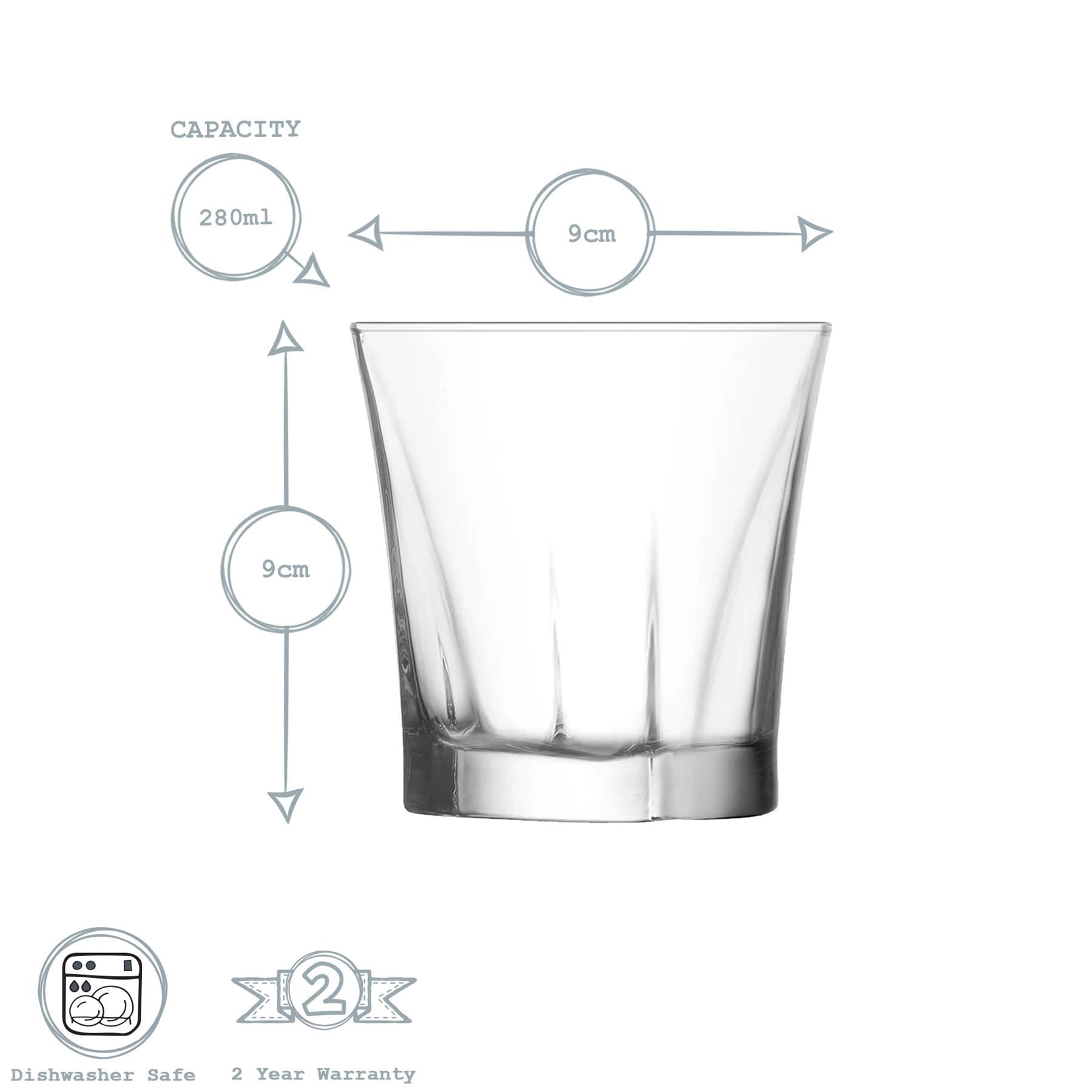 280ml Truva Whisky Glasses - Pack of Six