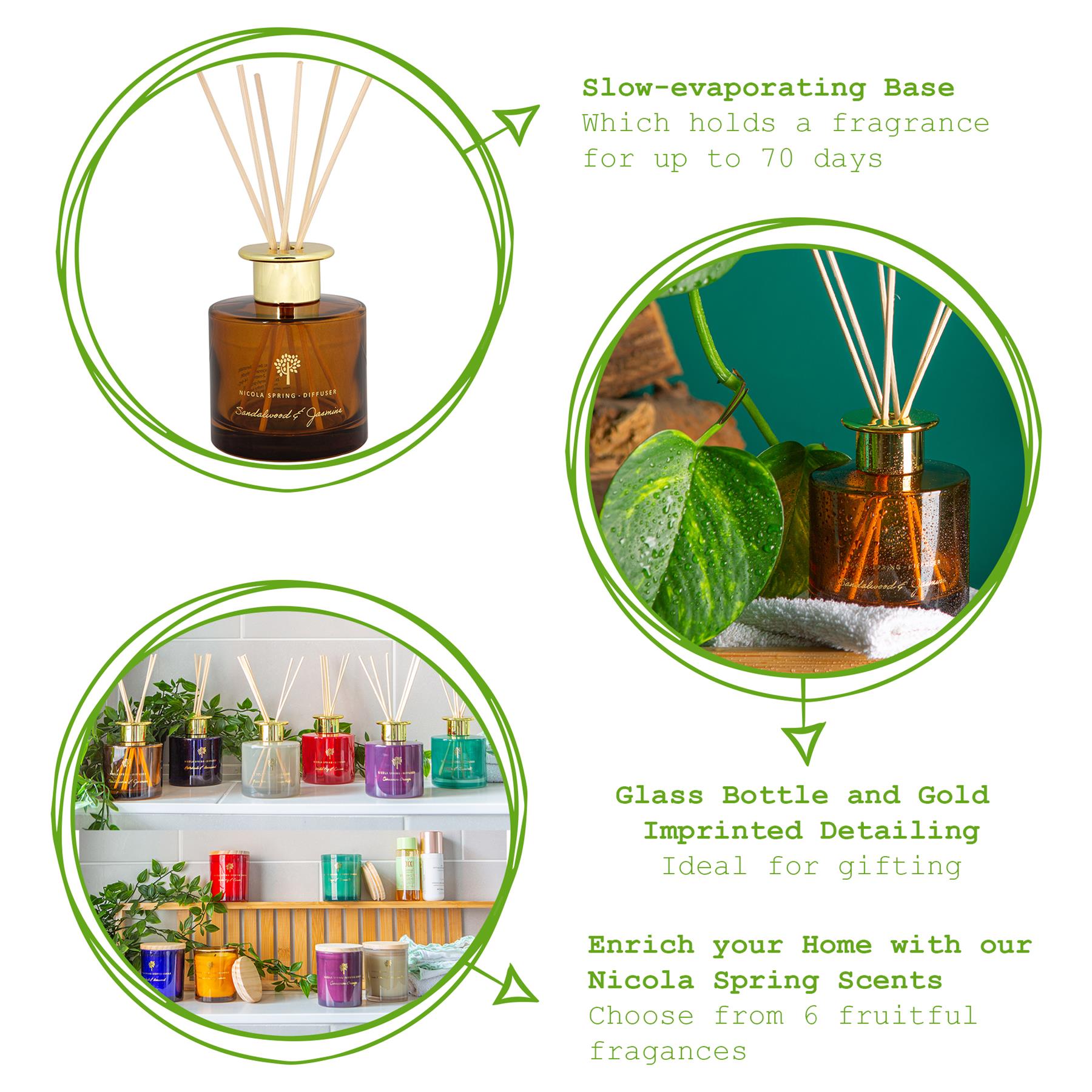 200ml Sandalwood & Jasmine Scented Reed Diffuser