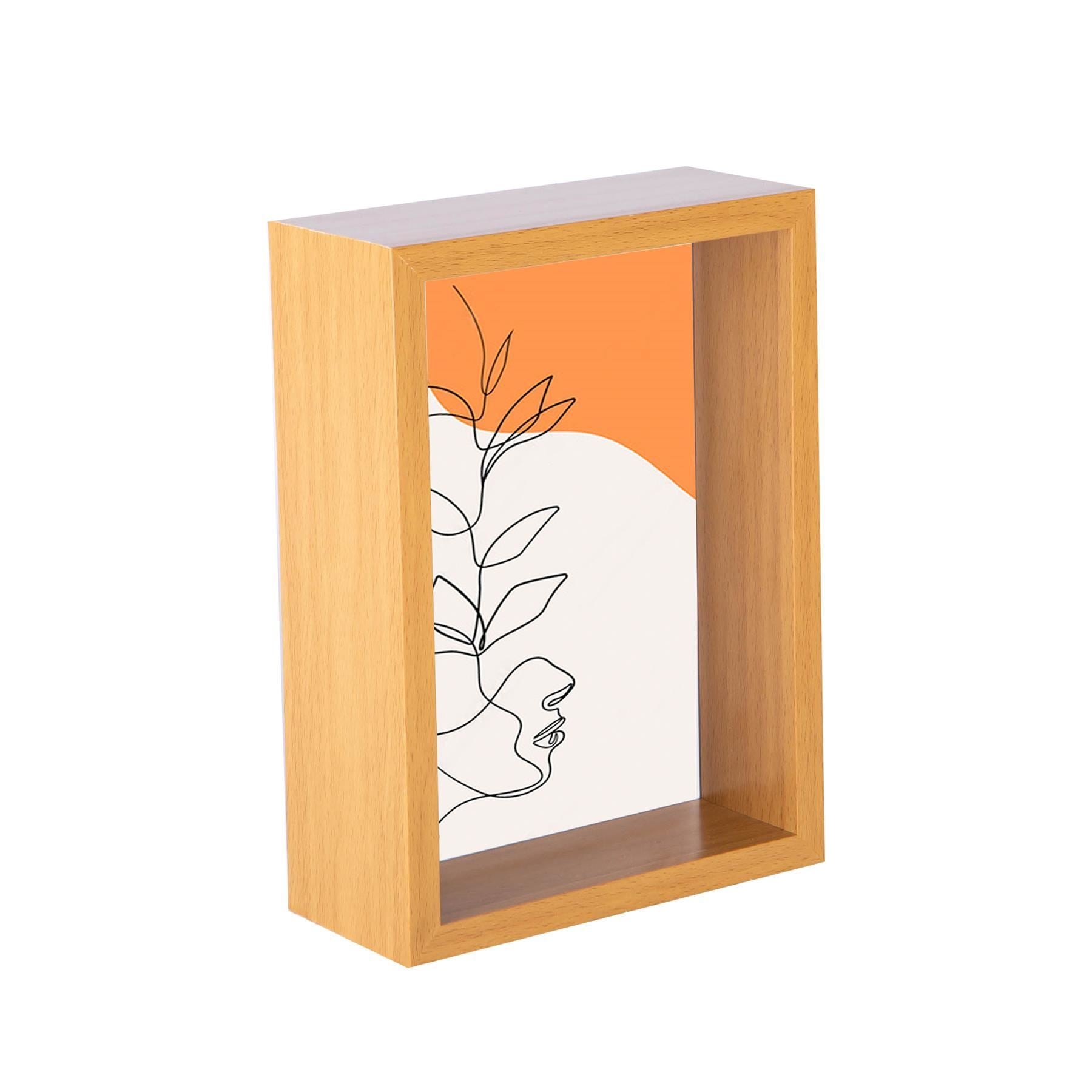 5" x 7" Light Wood 3D Deep Box Photo Frame - By Nicola Spring