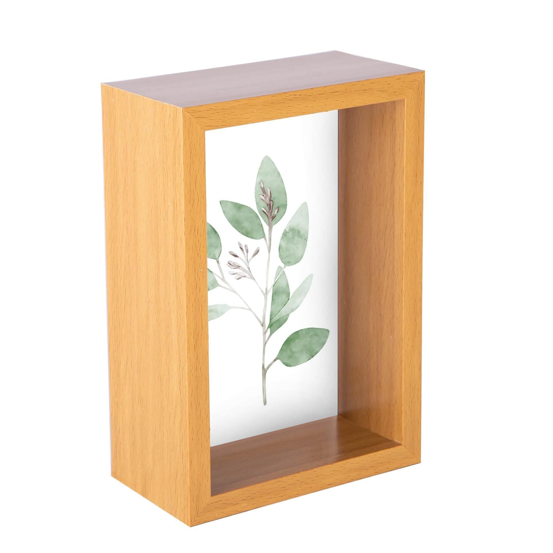 4" x 6" Light Wood 3D Deep Box Photo Frame - By Nicola Spring