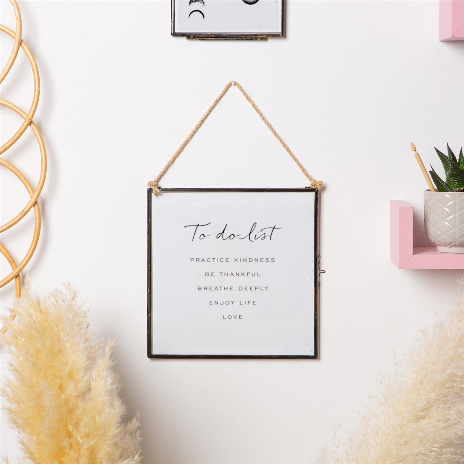 8" x 8" Glass Hanging Photo Frame