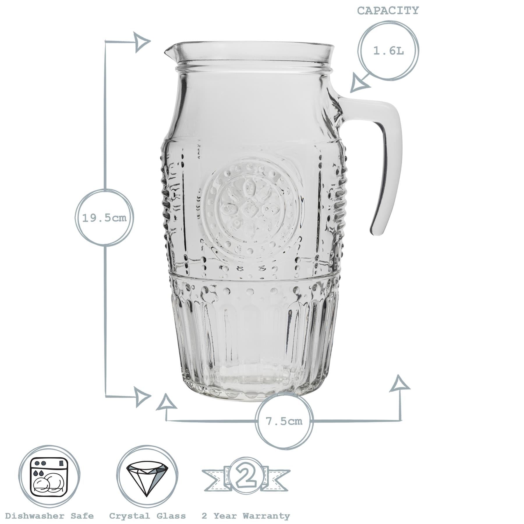 7pc Romantic Water Jug & Tumbler Glasses Set