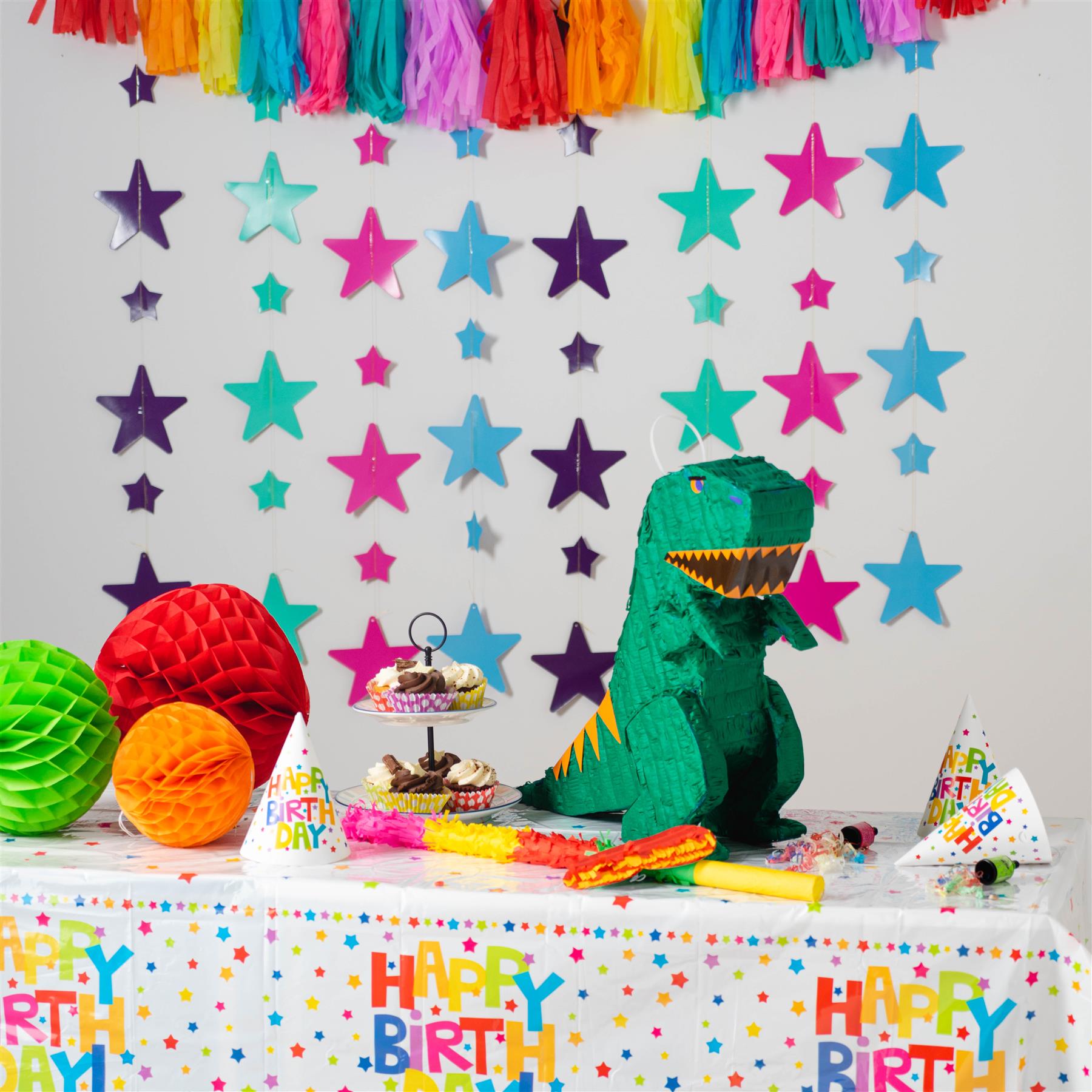 Dinosaur Pinata with Stick & Blindfold
