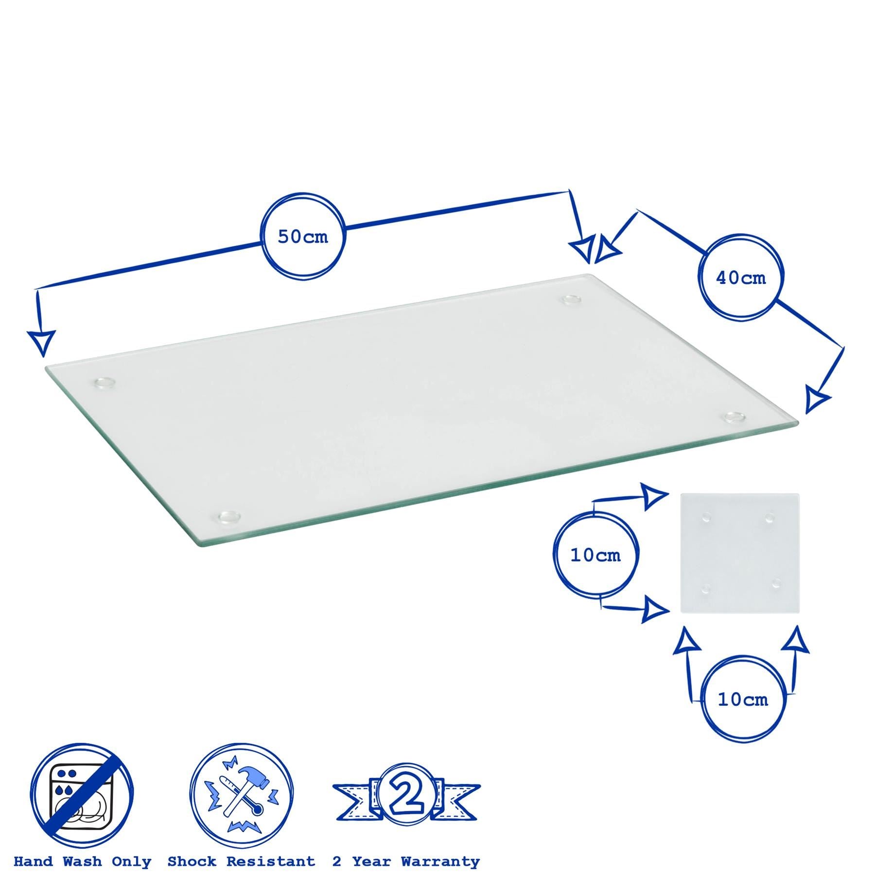 12pc 50cm x 40cm Glass Placemats & Coasters Set