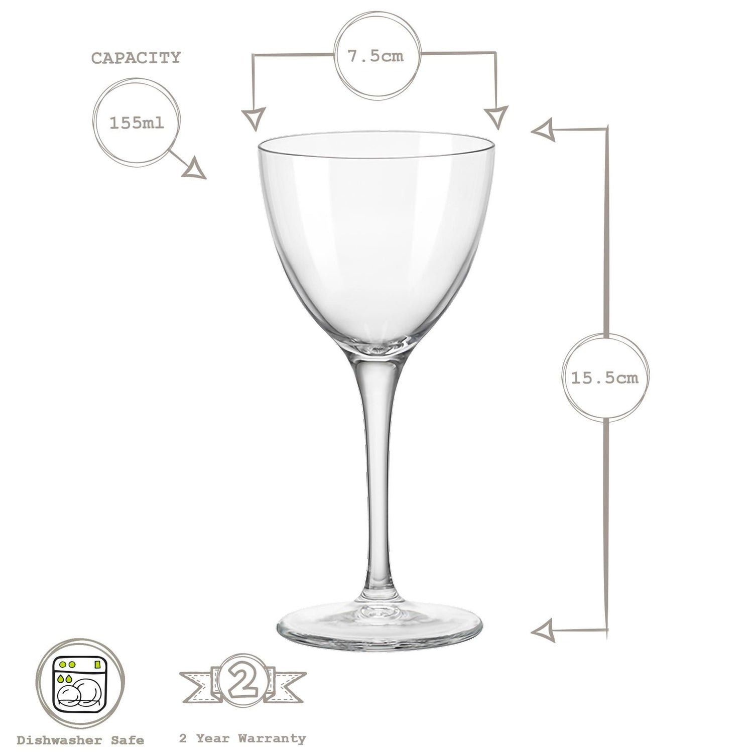 155ml Bartender Novecento Nick & Nora Glasses - Pack of Six