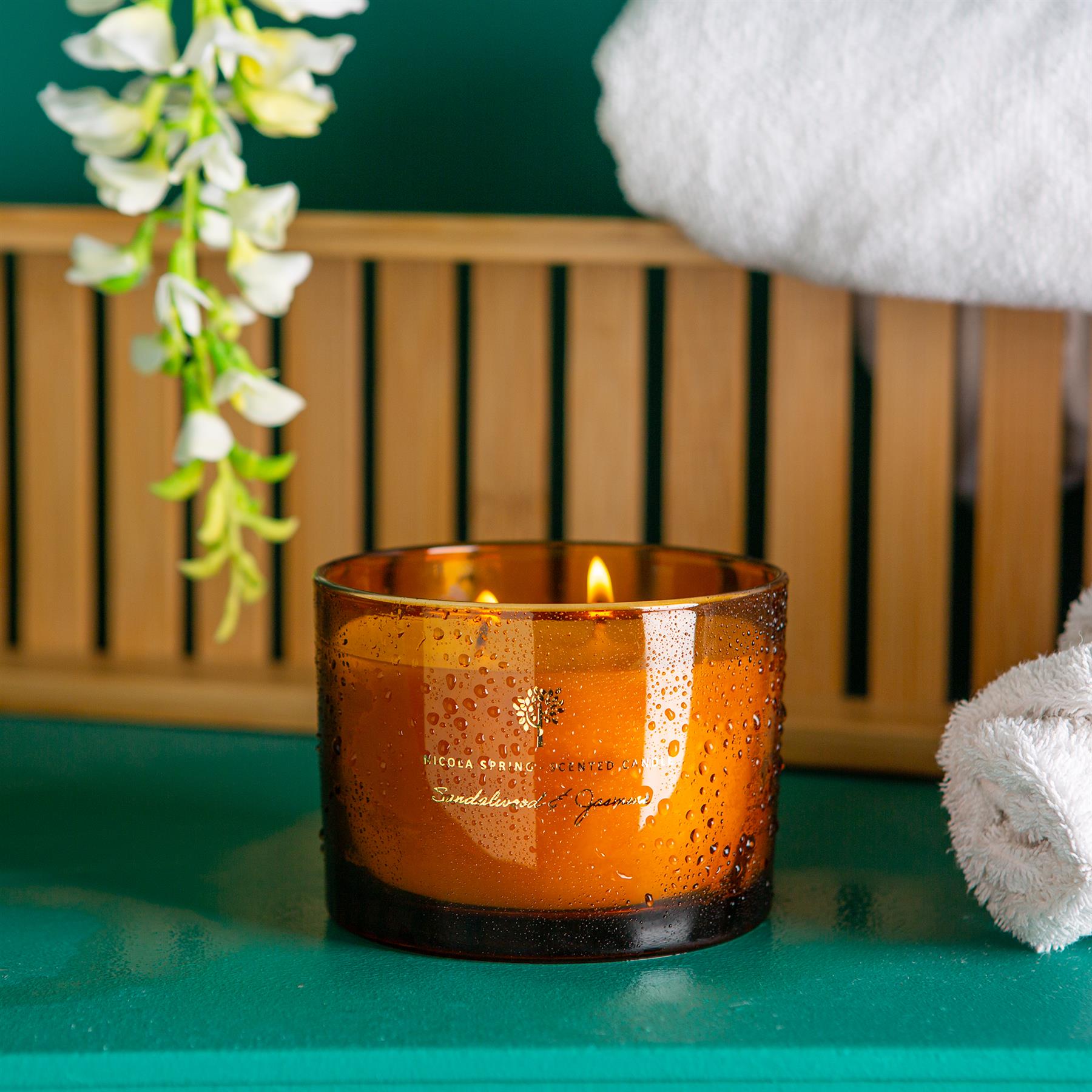 350g Double Wick Sandalwood & Jasmine Scented Soy Wax Candle