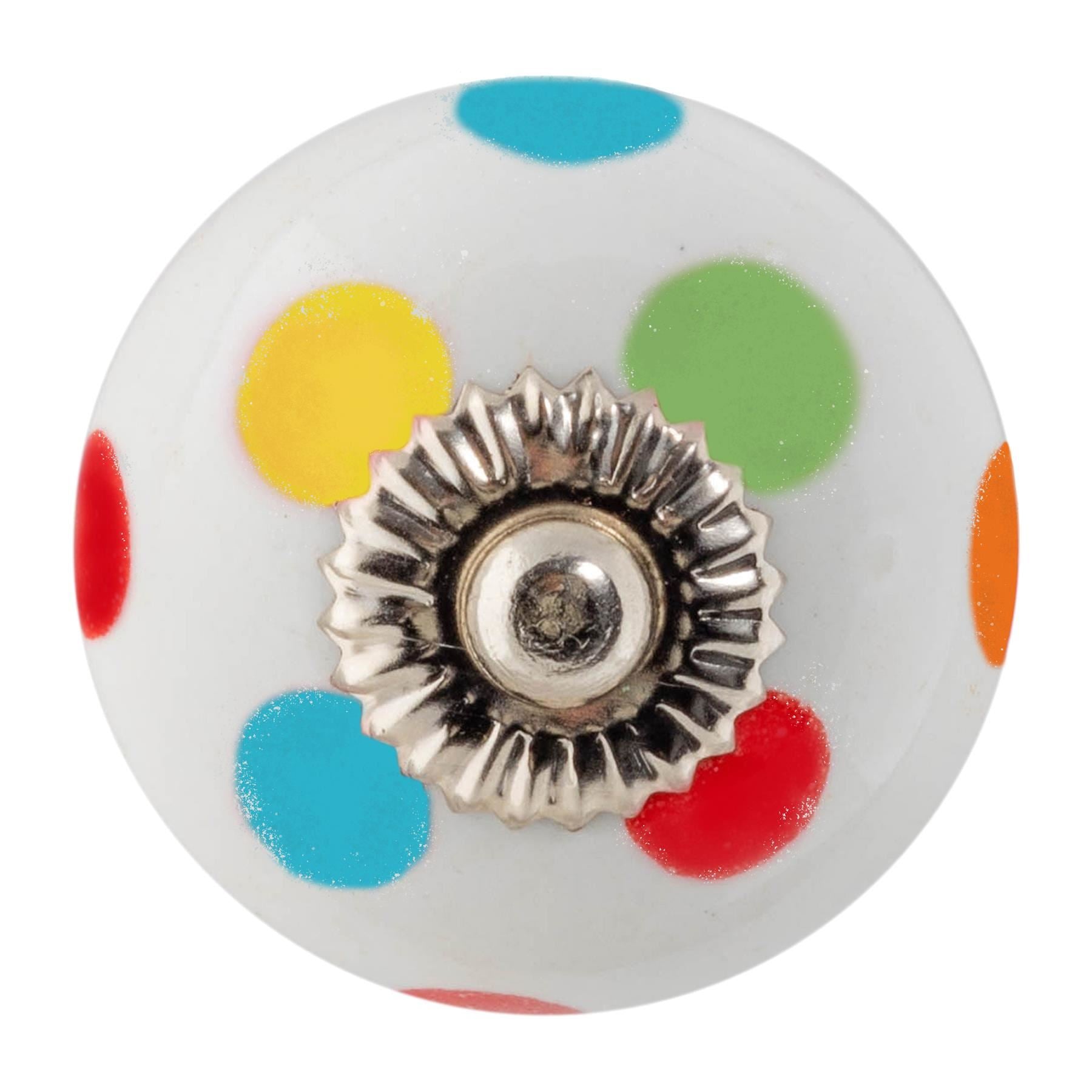 Nicola Spring Vintage Spotted Ceramic Door Knob - Multi